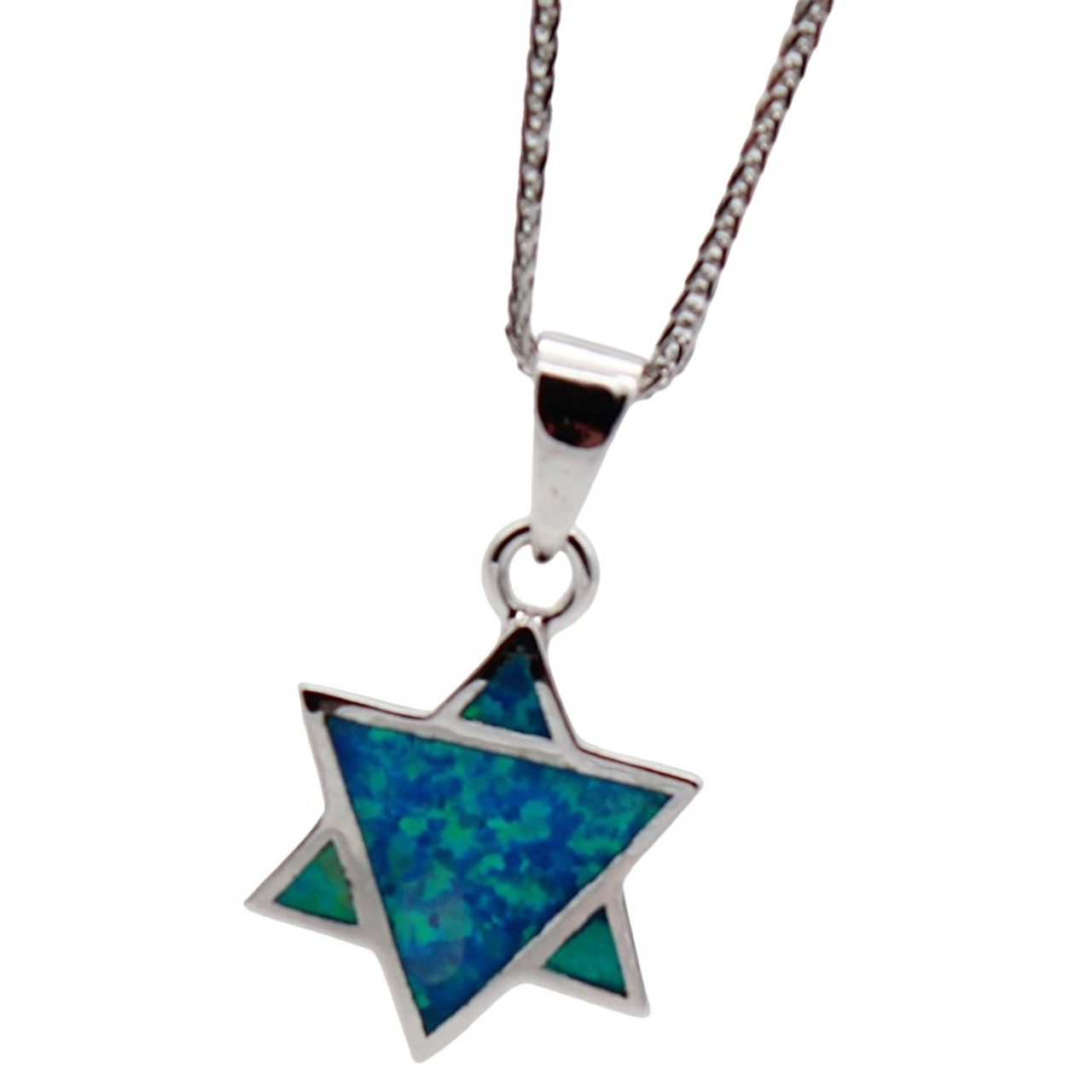 Silberkette Damen Kette mit Anhänger Halskette Schmuck Ankerkette Davidstern