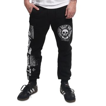 YAKUZA Jogginghose Apologise mit silbernen Metallic-Print