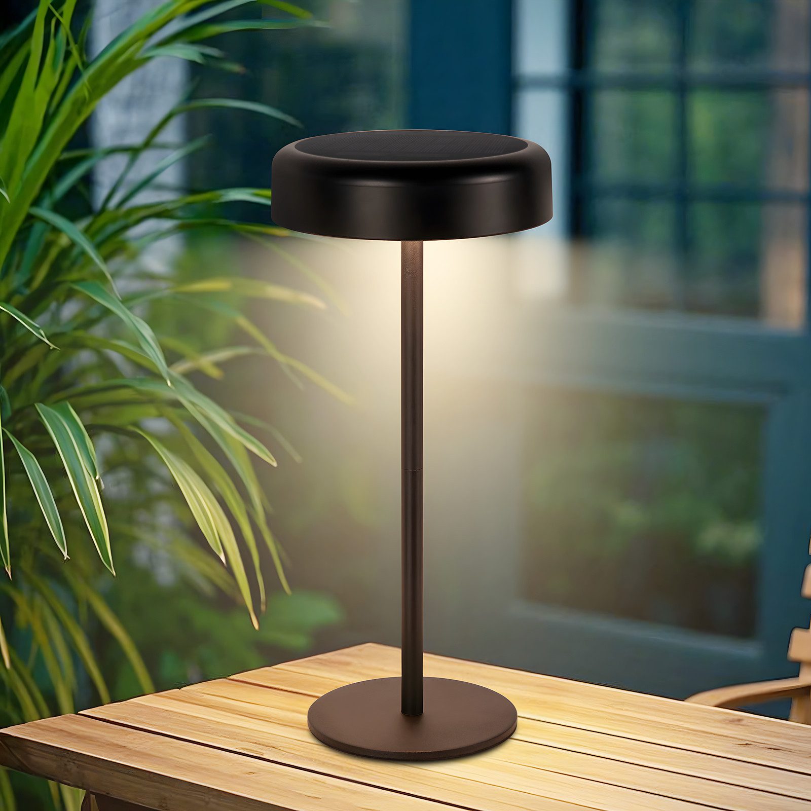 LED Tischleuchte Solar Akku Nachttischlampe Kabellos 3600mhA Aufladbar mit USB