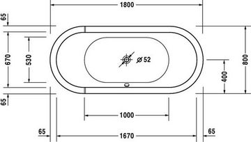 Duravit Einbauwanne Duravit Oval-Badewanne STARCK 180x80 frs