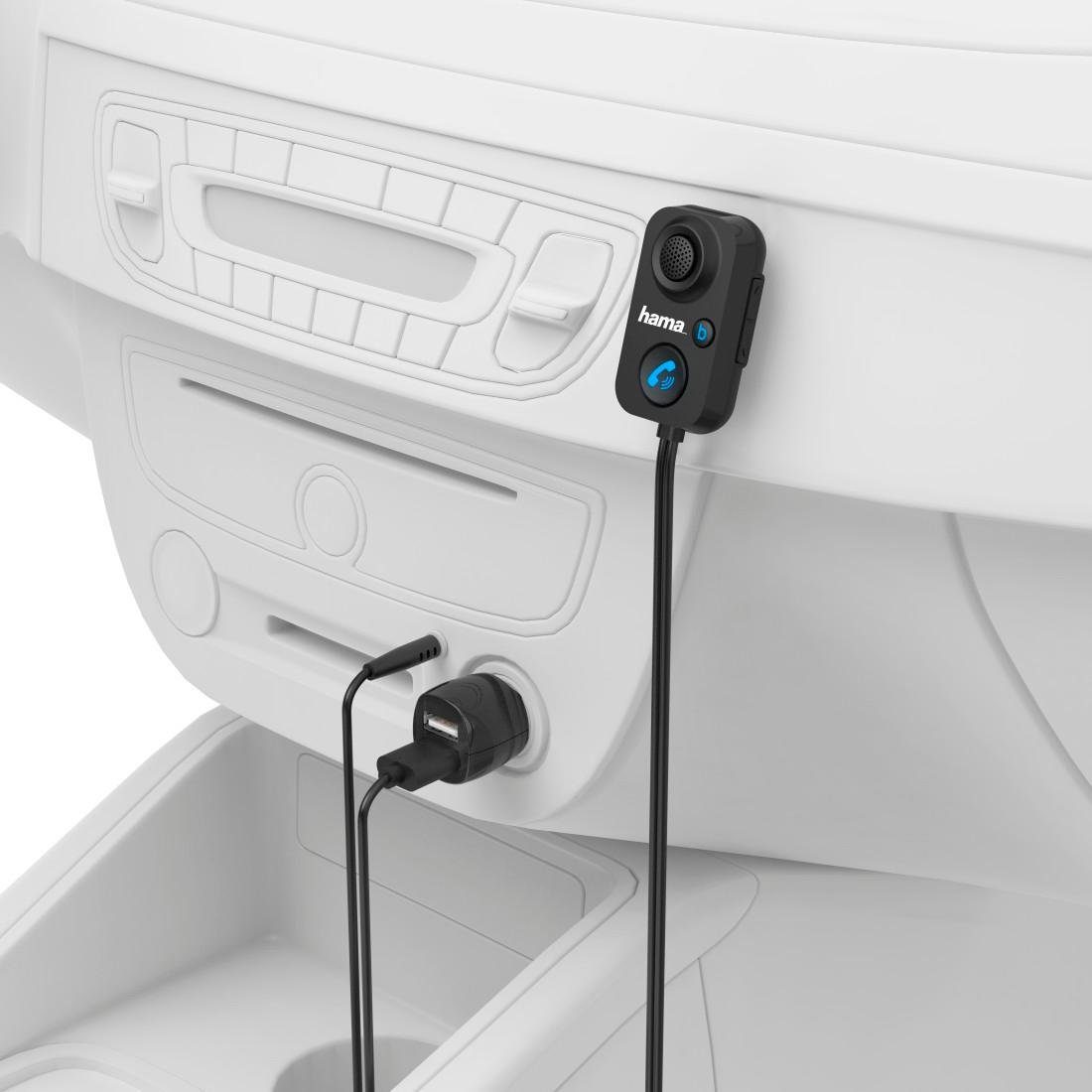Hama Bluetooth®-Freisprecheinrichtung für Kfz mit AUX-In BT Audio Adapter USB-Adapter 3,5-mm-Klinke, 100 cm