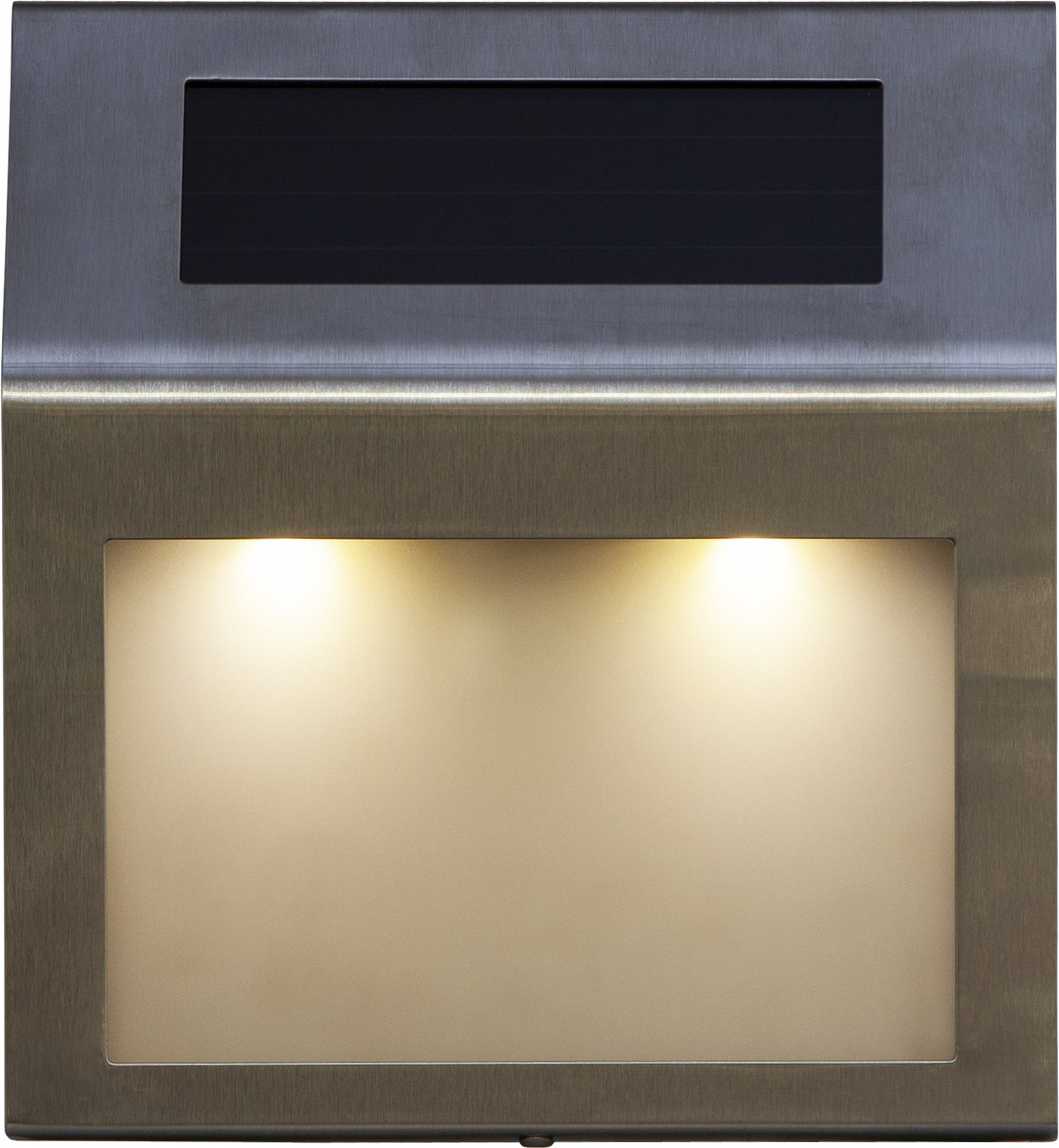 STAR TRADING LED Solarleuchte Solar-Wandleuchte Wandy, Tageslichtsensor, LED fest integriert, Warmweiß, Hausnummernleuchte mit Sticker-Set, Dämmerungssensor
