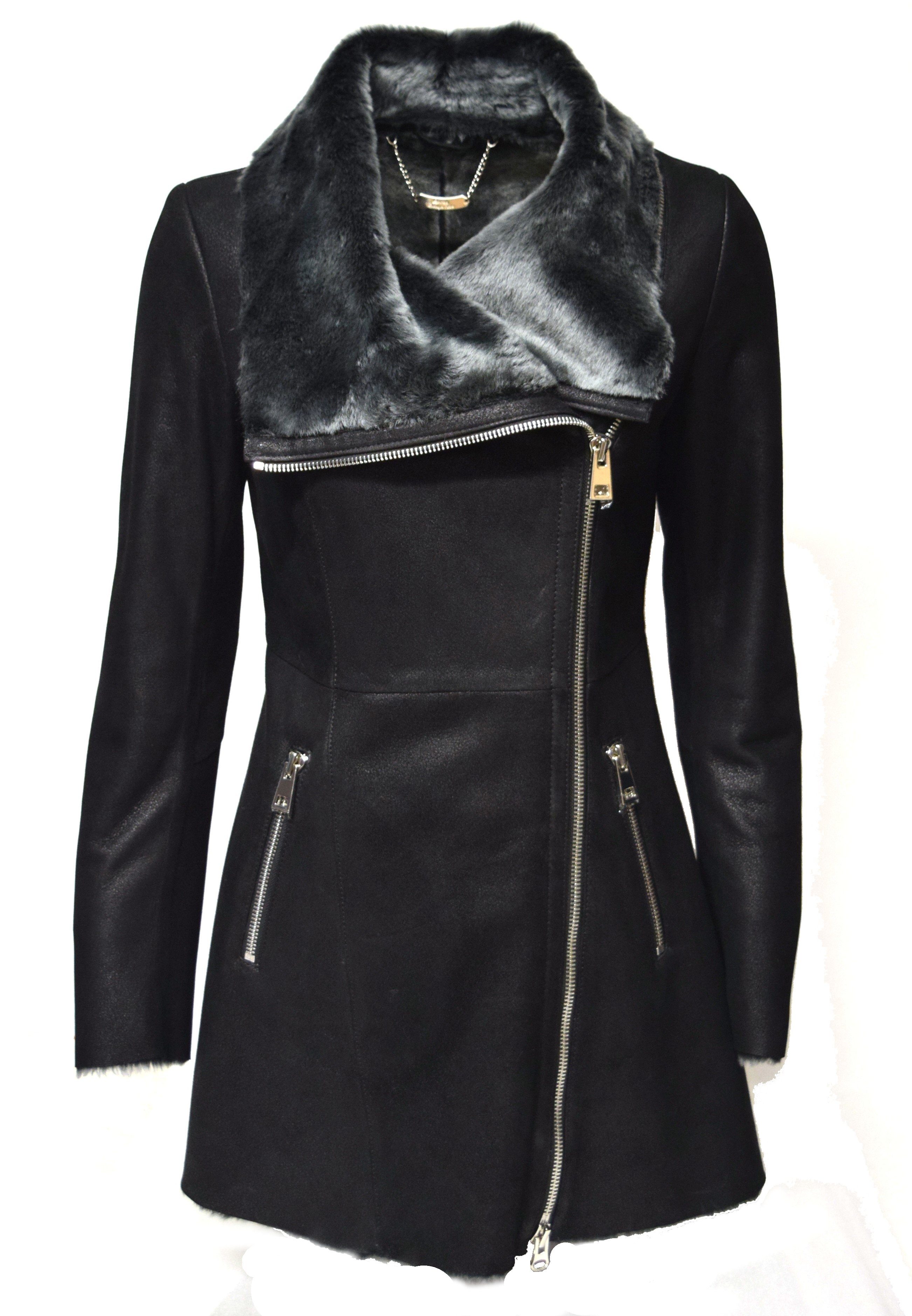 Levinsky Furs Ledermantel Ljefa Damen Lammfellmantel mit versetztem Reißverschluss
