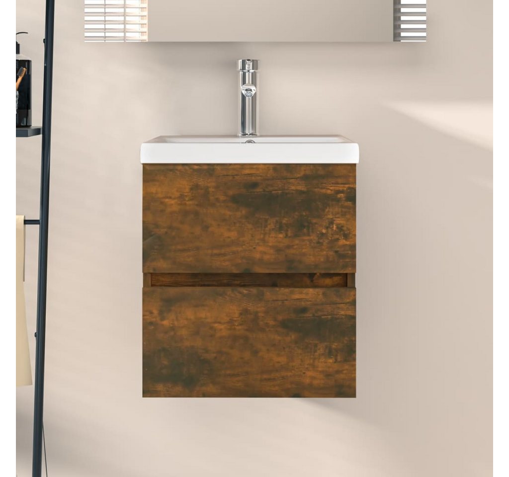 Thumbnail - vidaXL Waschtisch Waschbeckenschrank Waschtischschrank Unterschrank Räuchereiche 41x38,5