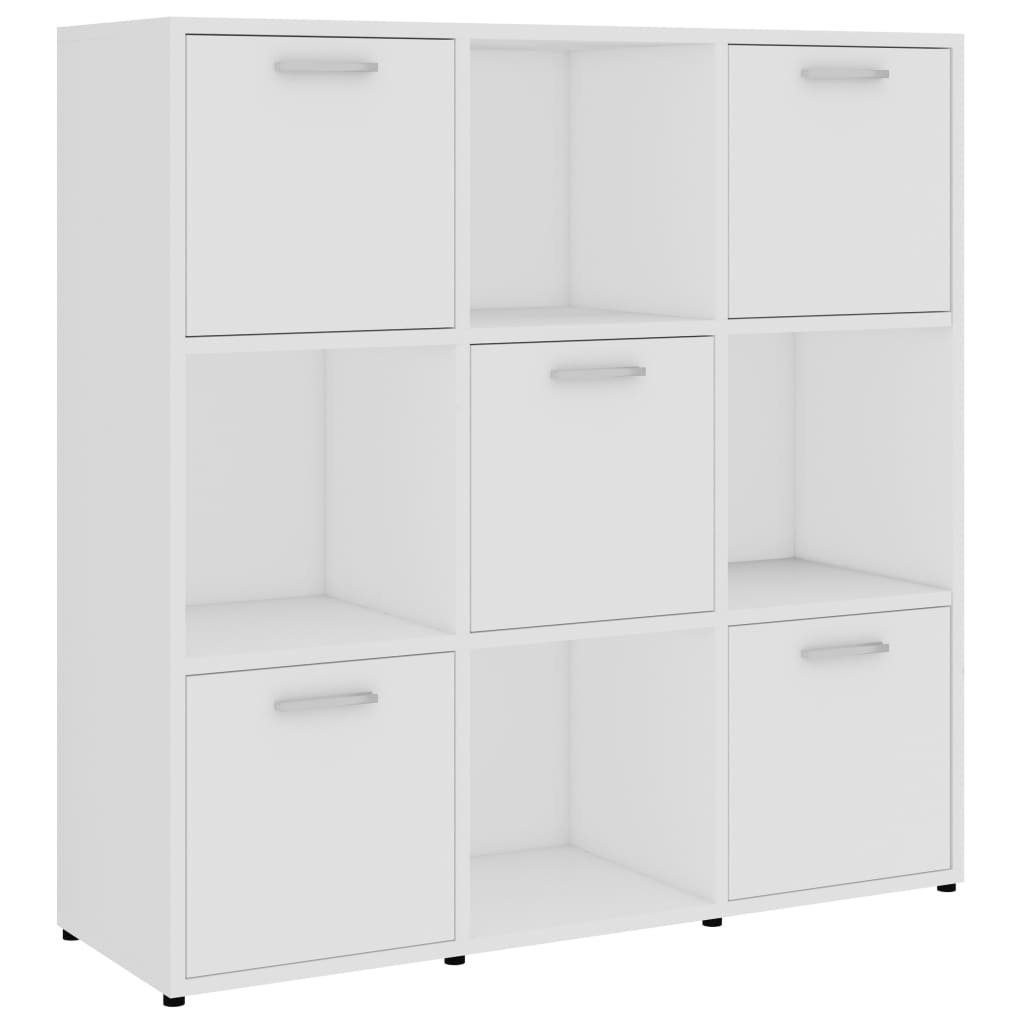 furnicato Bücherregal Schickes Weiß 90 x 30 x 90 cm mit 9 Fächern, 1-tlg.