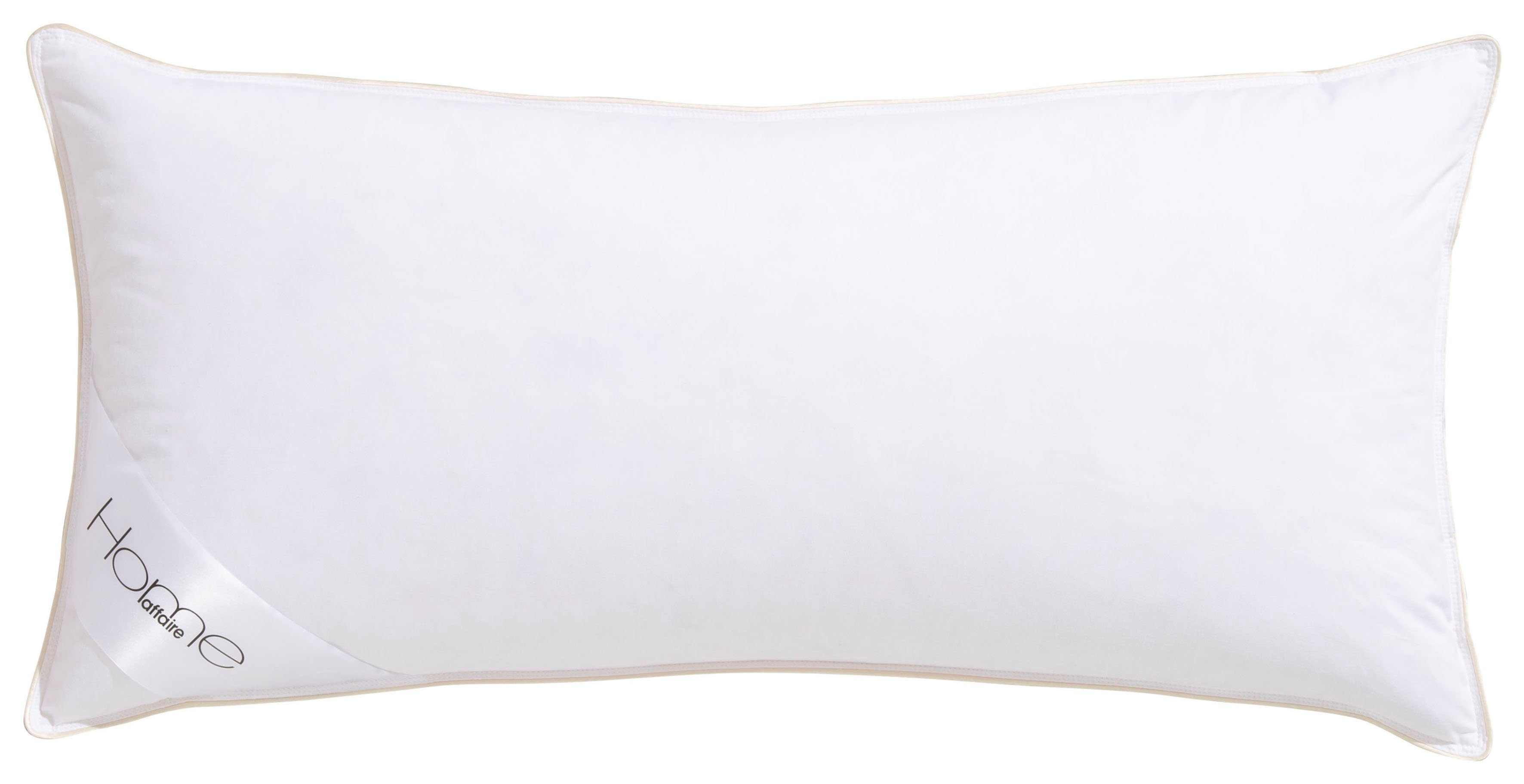 OTTO home Federkopfkissen Litrone Kissen 40x80 & 80x80 cm, Füllung: 70% Gänsefedern & 30% Gänsedaunen, Bezug: Baumwolle, Seitenschläfer, Bauchschläfer, Rückenschläfer, Kissen mit DOWNPASS zertifiziert und Made in Green