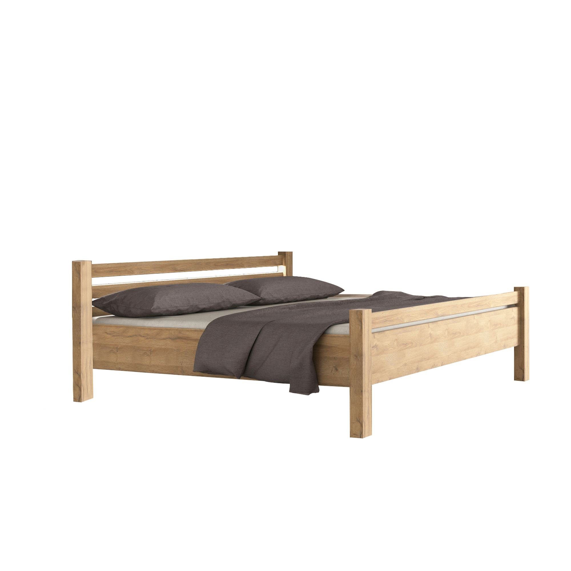 58 aufm Kessel Schlafzimmer-Set Bett Janika 191x89x208 Grandson Eiche 10283, (Sparset, 1-St), Funktional und schick