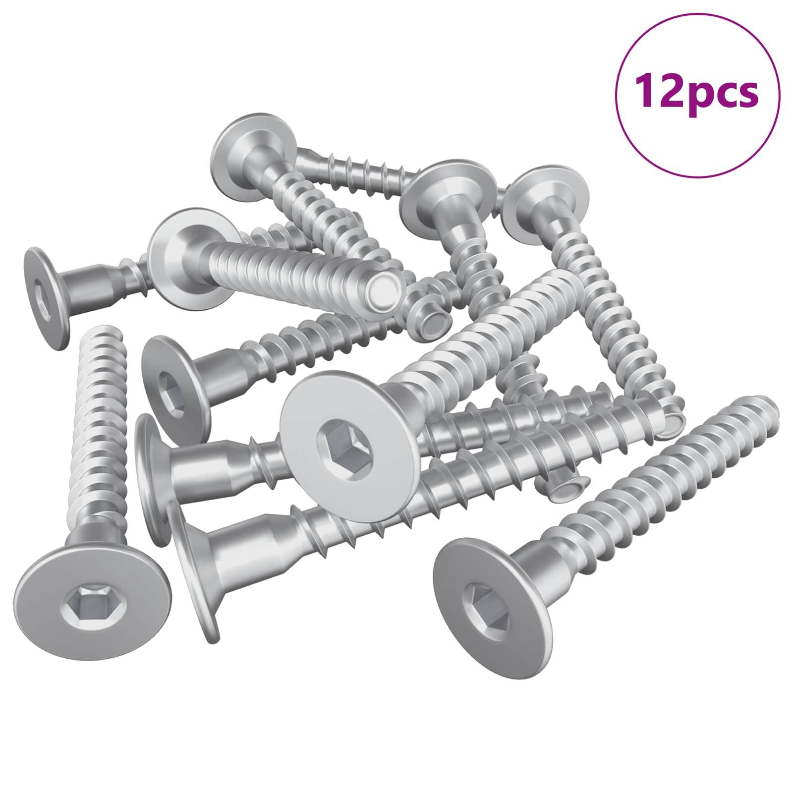 vidaXL Schraube Confirmat-Schrauben 12 pcs Silber Metall, (12 St)