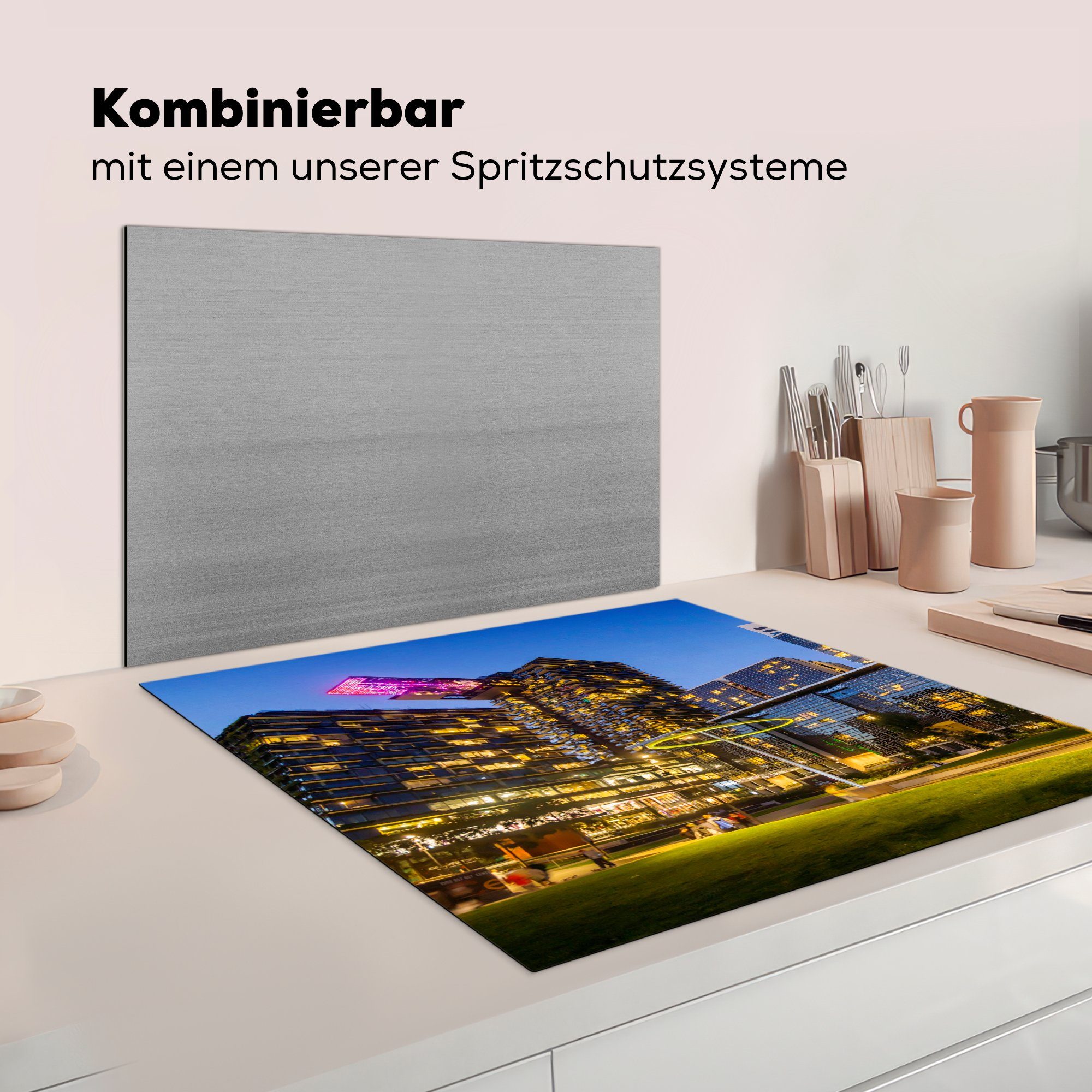 Ceranfeldabdeckung, cm, Arbeitsplatte für Sydney, MuchoWow - Wohnung - Licht (1 Vinyl, Herdblende-/Abdeckplatte tlg), 78x78 küche