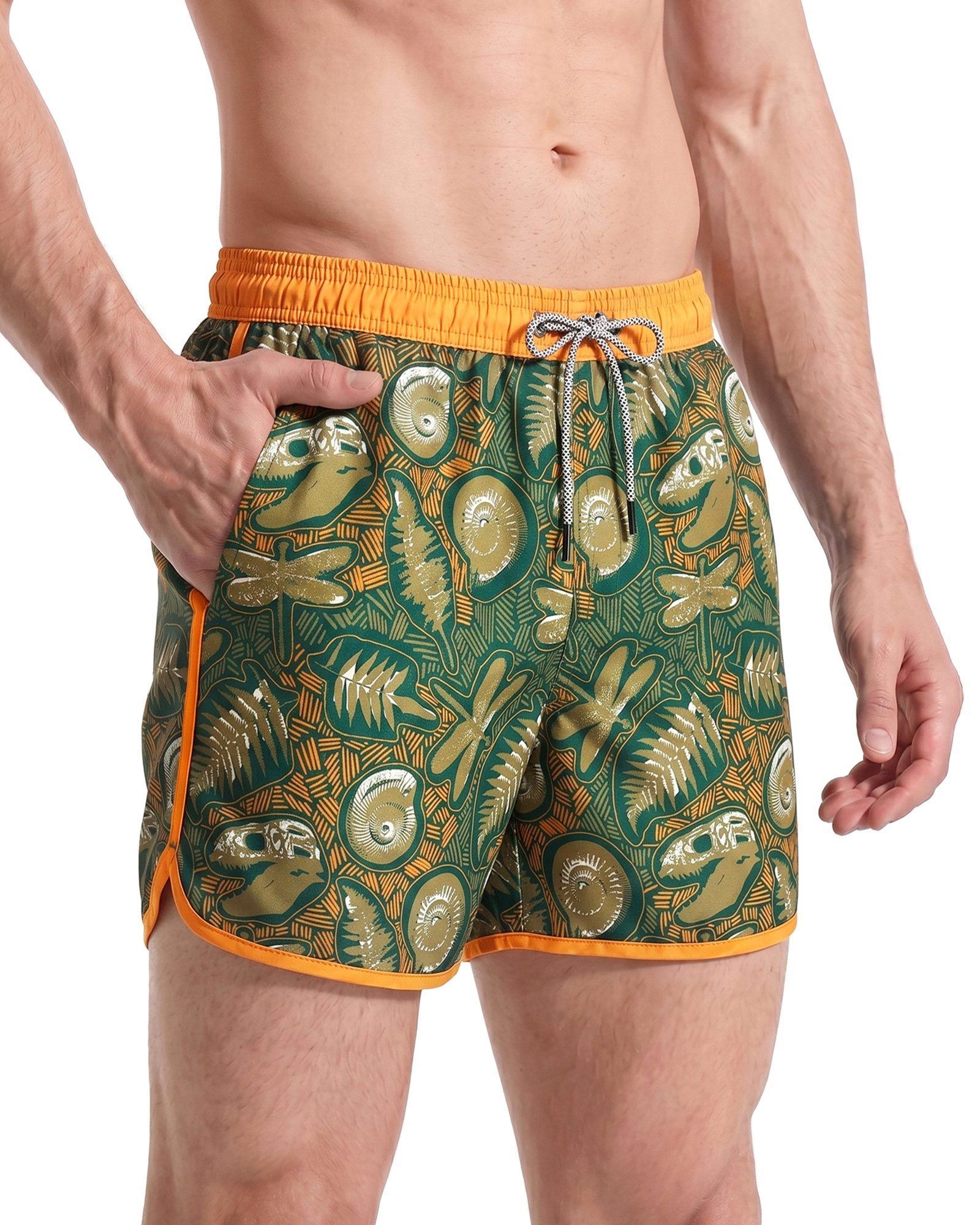 MaaMgic Shorts Herren Retro-Stil kurze Hose Sommer Sport Badehose mit Mesh-Innenslip (1-tlg)