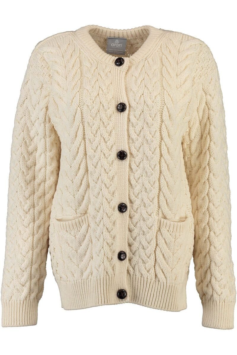Carraig Donn Strickjacke im typischen Irland Aran Strick