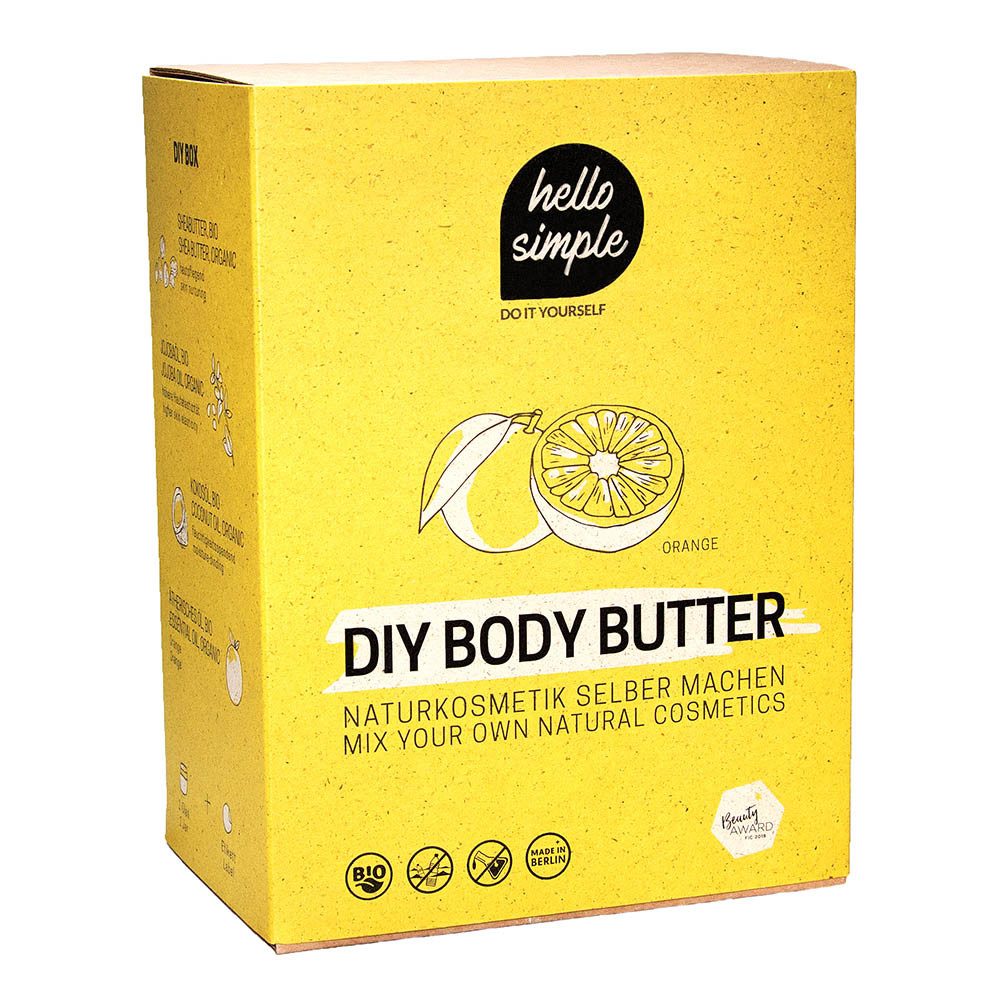 DIY Body Butter Set Orange – Vegan, Bio, Plastikfrei, Zum Selbermischen, Mit Orangenduft, 180 G