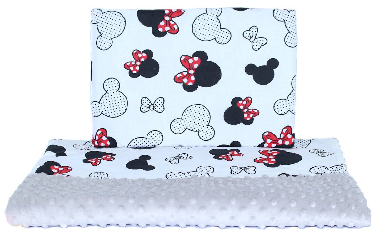 Babybettdecke Minky Baby Kinderwagenset Kuscheldecke Kinder Decke Kissen - Minnie