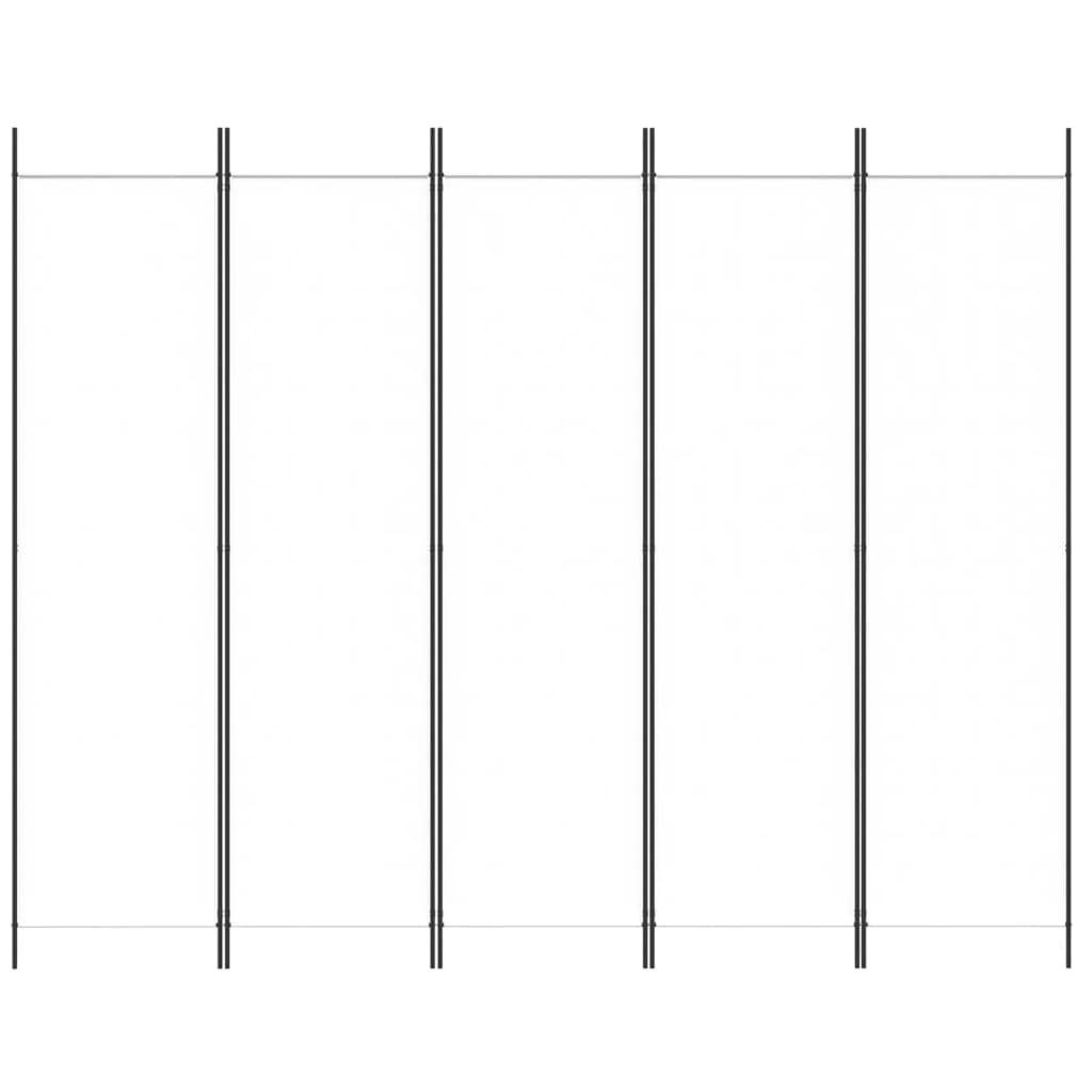 furnicato Paravent Raumteiler 250x200 Stoff cm 5-tlg. Weiß