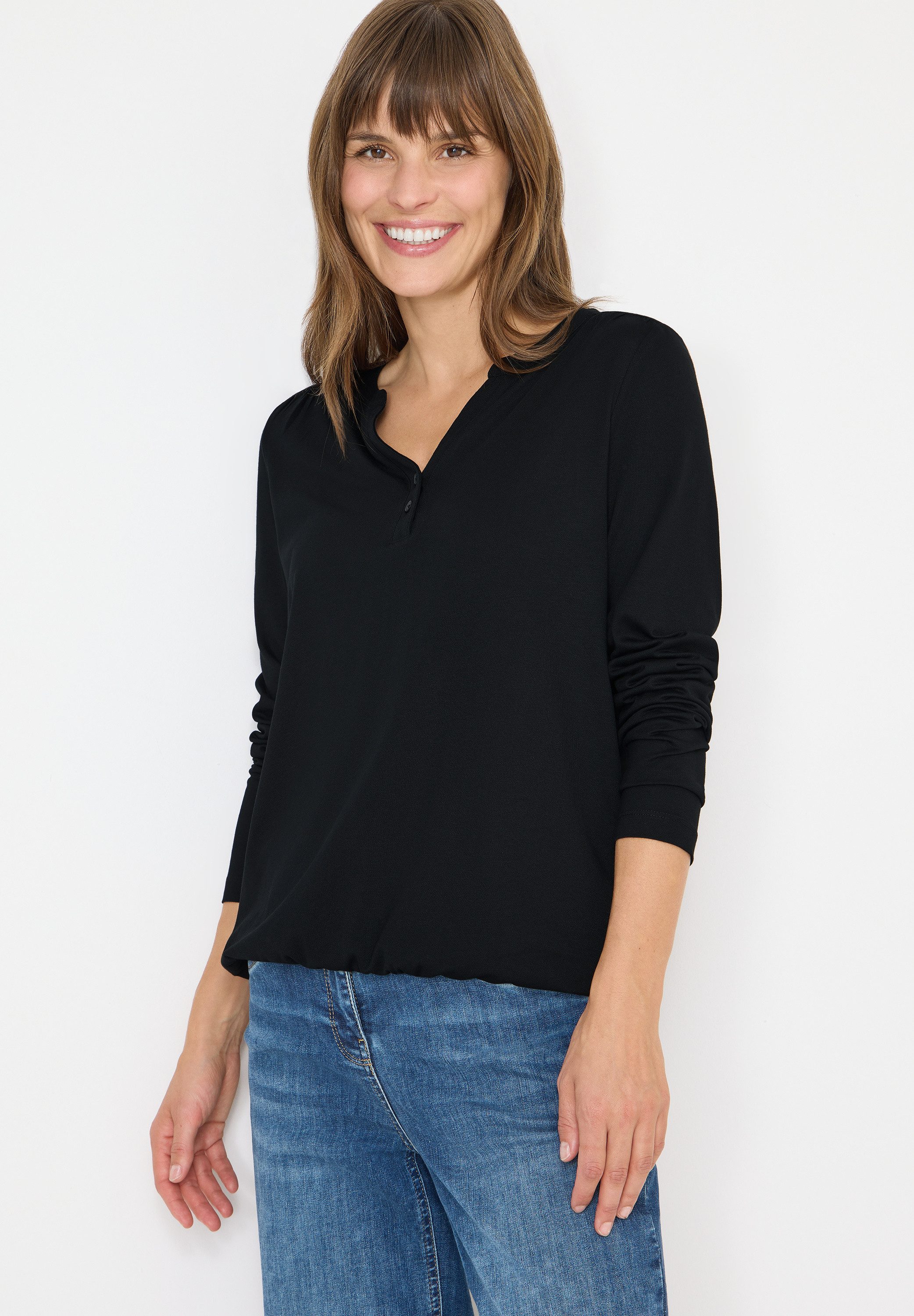 CECIL Tunikashirt Split Neck mit Knopfdetail günstig online kaufen