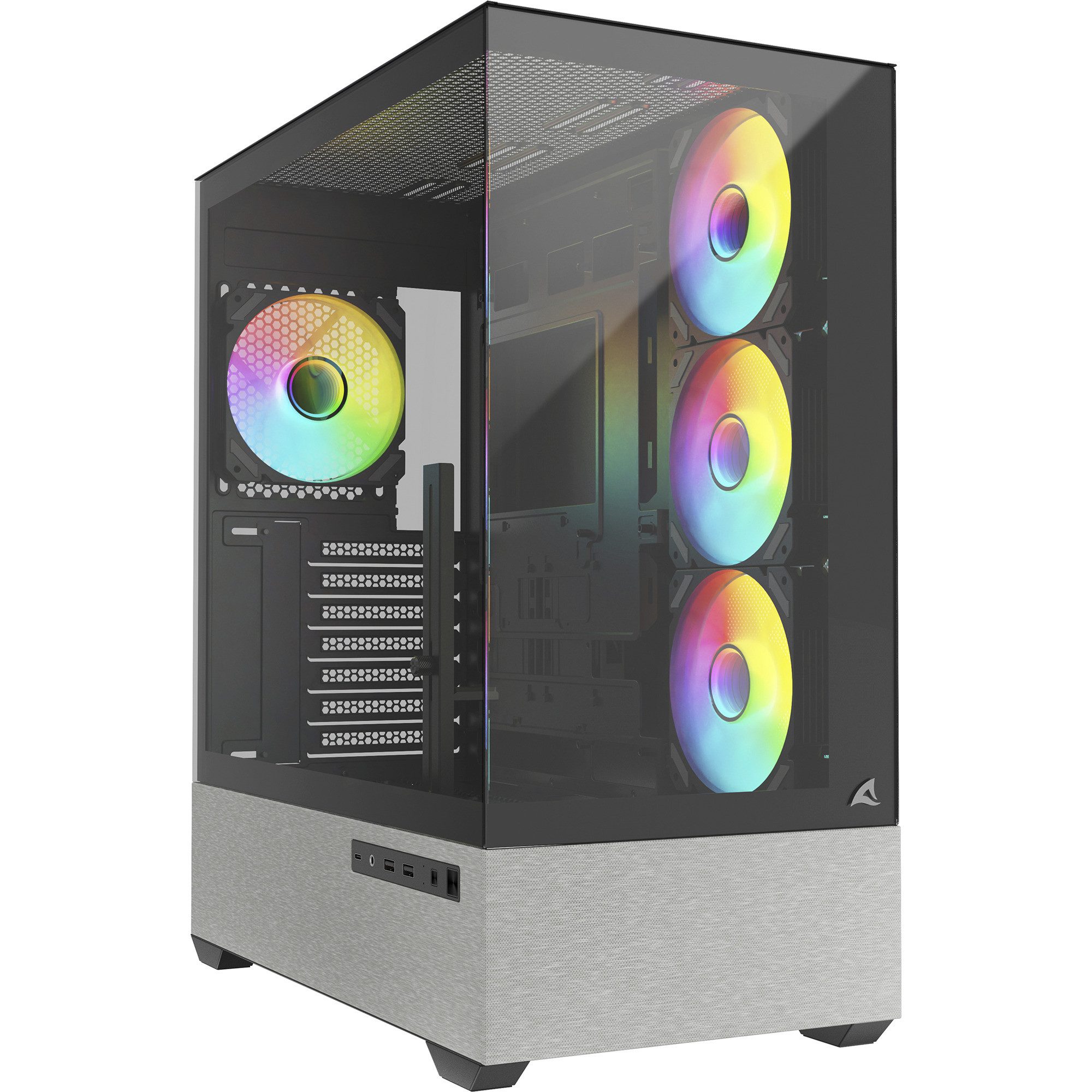 Sharkoon PC-Gehäuse Sharkoon AK7 ARGB, Tower-Gehäuse, (Tempered Glass