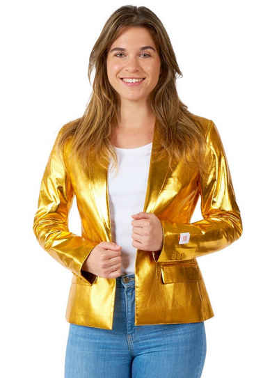 Opposuits Kostüm Groovy Gold Blazer für Damen, Going for Gold: Bling-Bling zum Anziehen