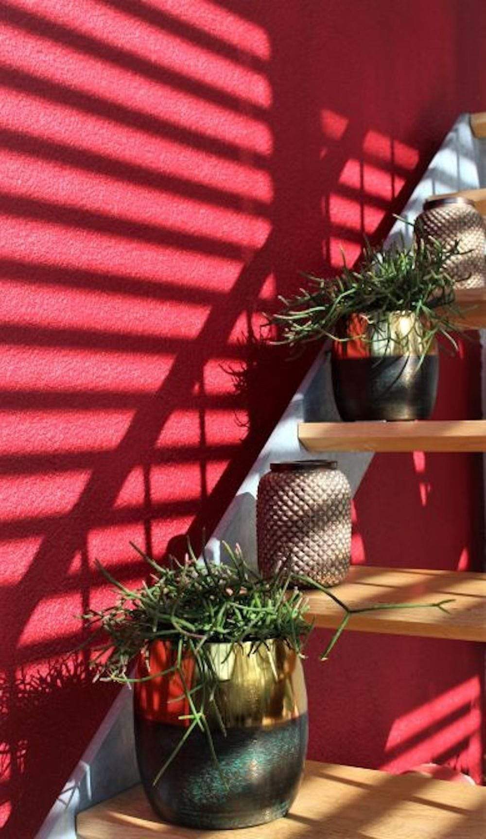 enzo de gasperi Übertopf Metall - Übertopf in Erdtönen mit breitem Goldrand Höhe 16 cm Ø 16 cm