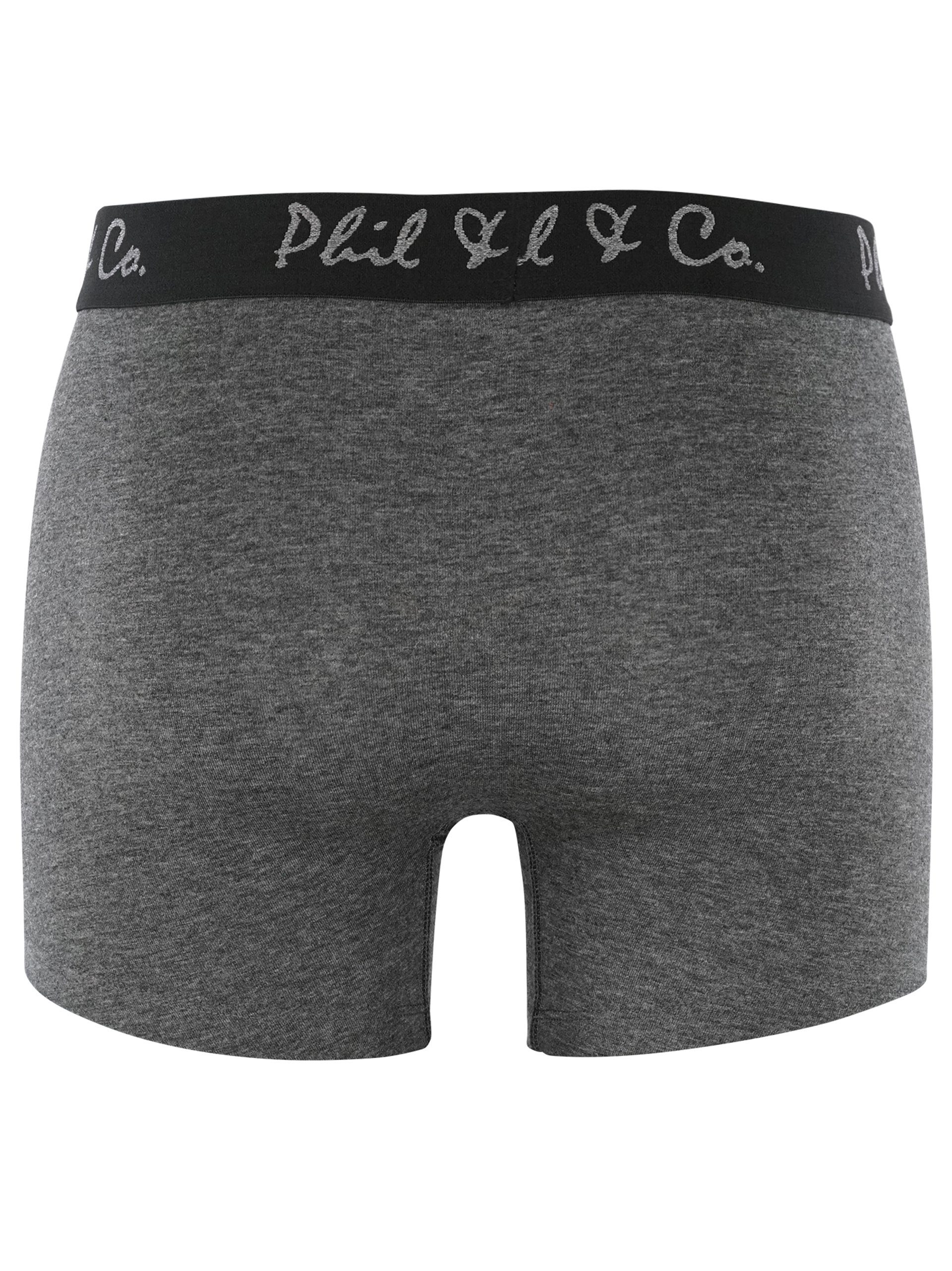 & Pants Co. Retro (8-St) Phil Boxershorts Männer Herren Schwarz/Anthrazit