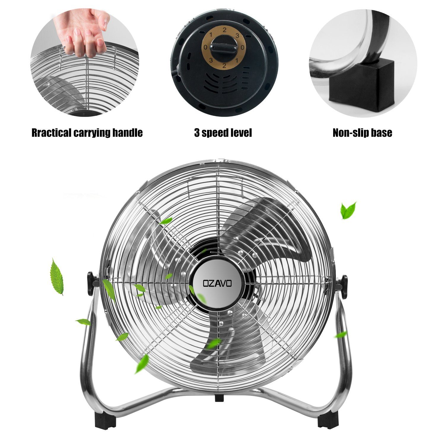 OZAVO Bodenventilator OZ270, 45W Ventilator Windmaschine günstig online kaufen