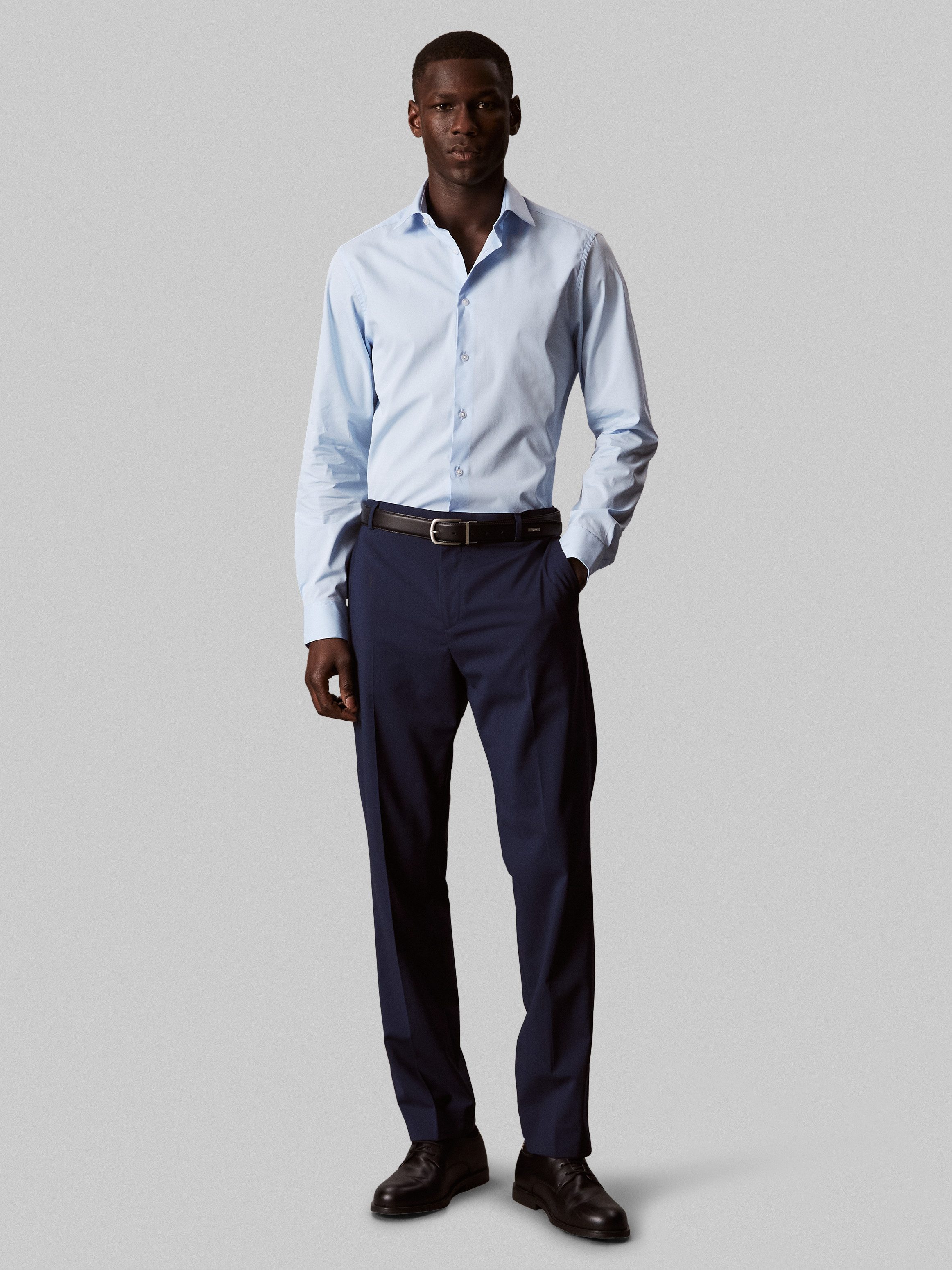 Calvin Klein Businesshemd Regular fit, mit Rundhalsausschnitt