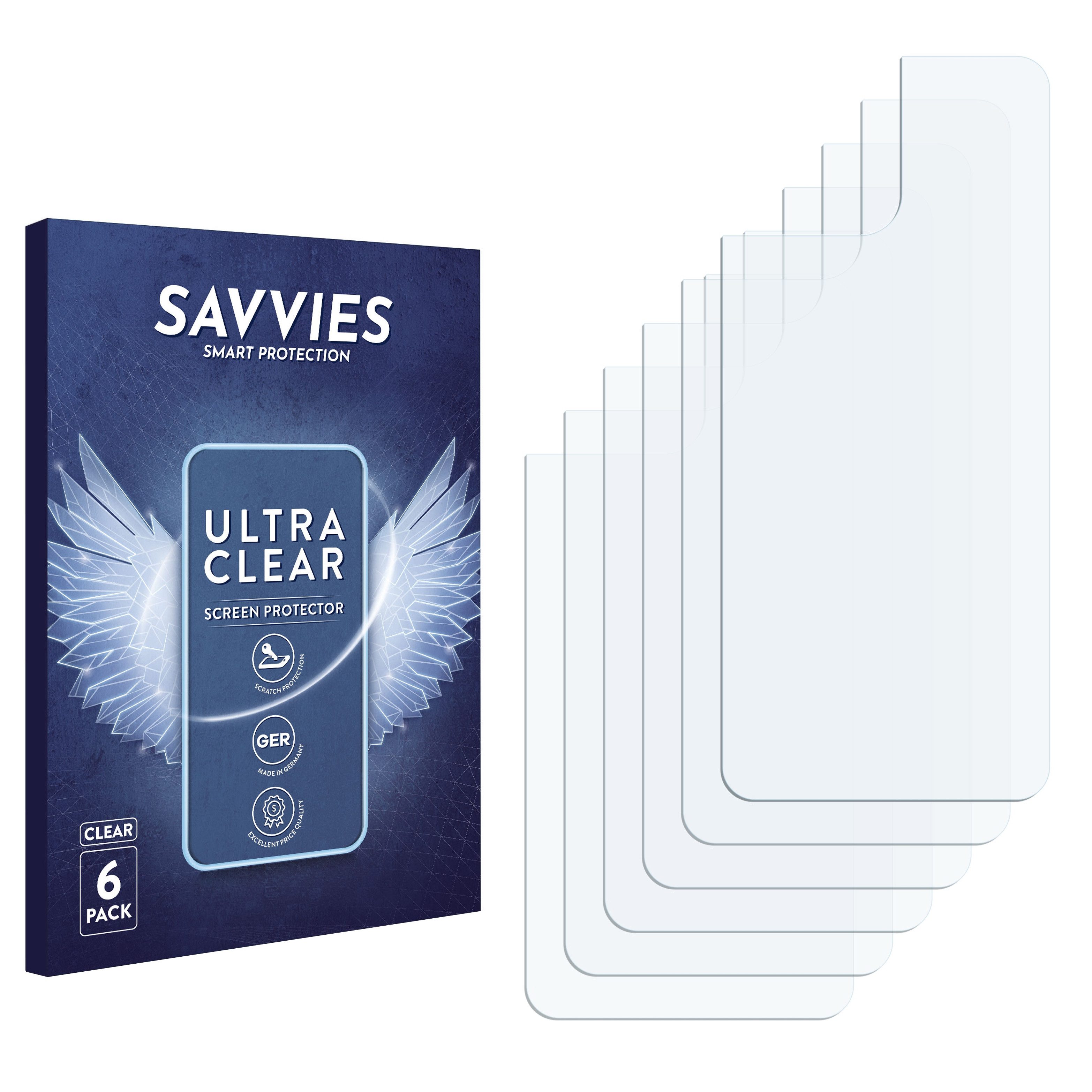 Savvies Displayschutzfolie Schutzfolie für Cubot P80 (Rückseite), 6 Stück, Displayschutz Schutz Folie Klar Transparent