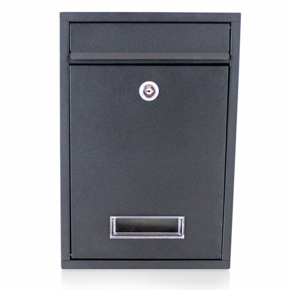 Bituxx Briefkasten klein mit Namensschild Schwarz (MS-16848)