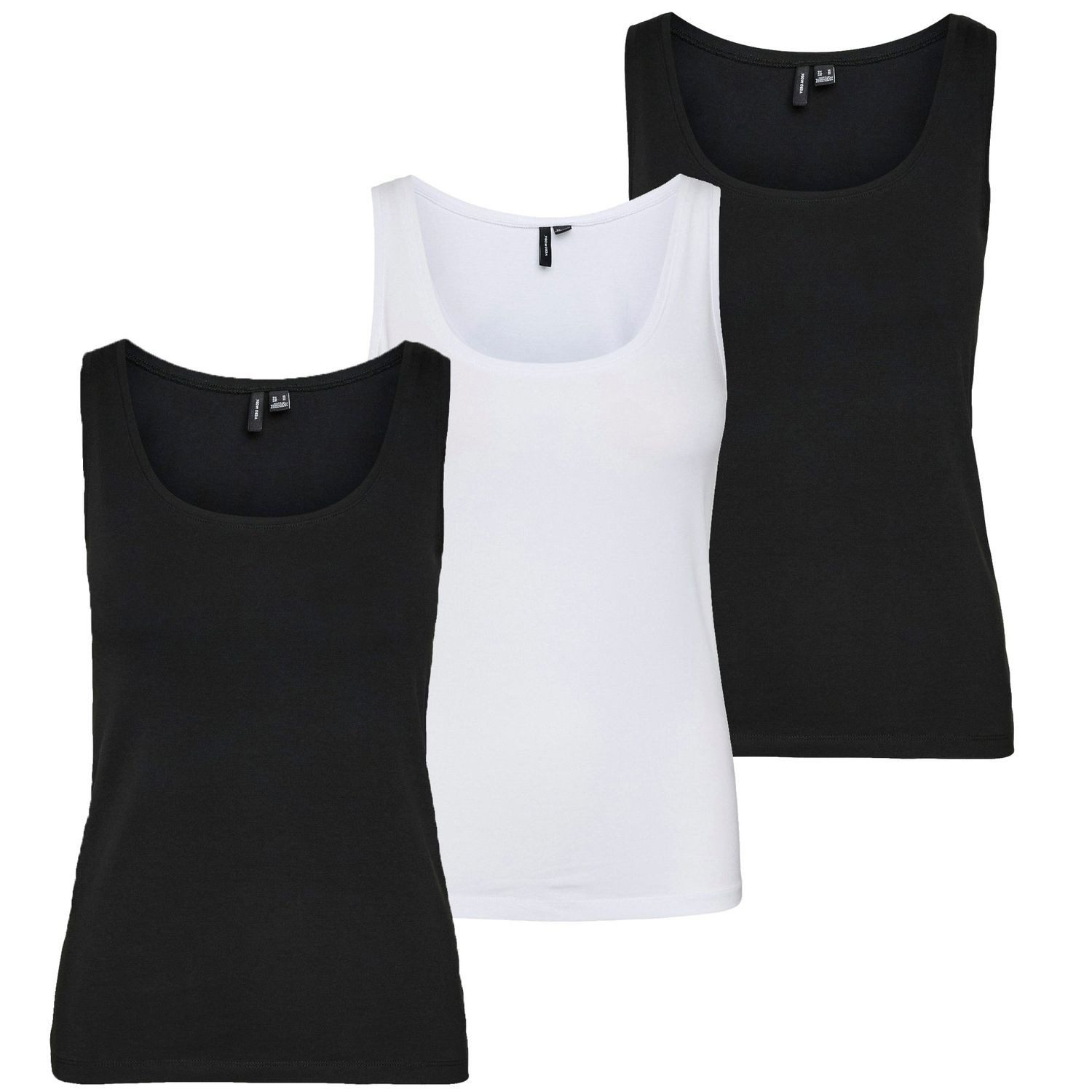 Vero Moda Trägertop VMLULU (SPARPACK) Regular Fit, U-Ausschnitt, 3 Tops
