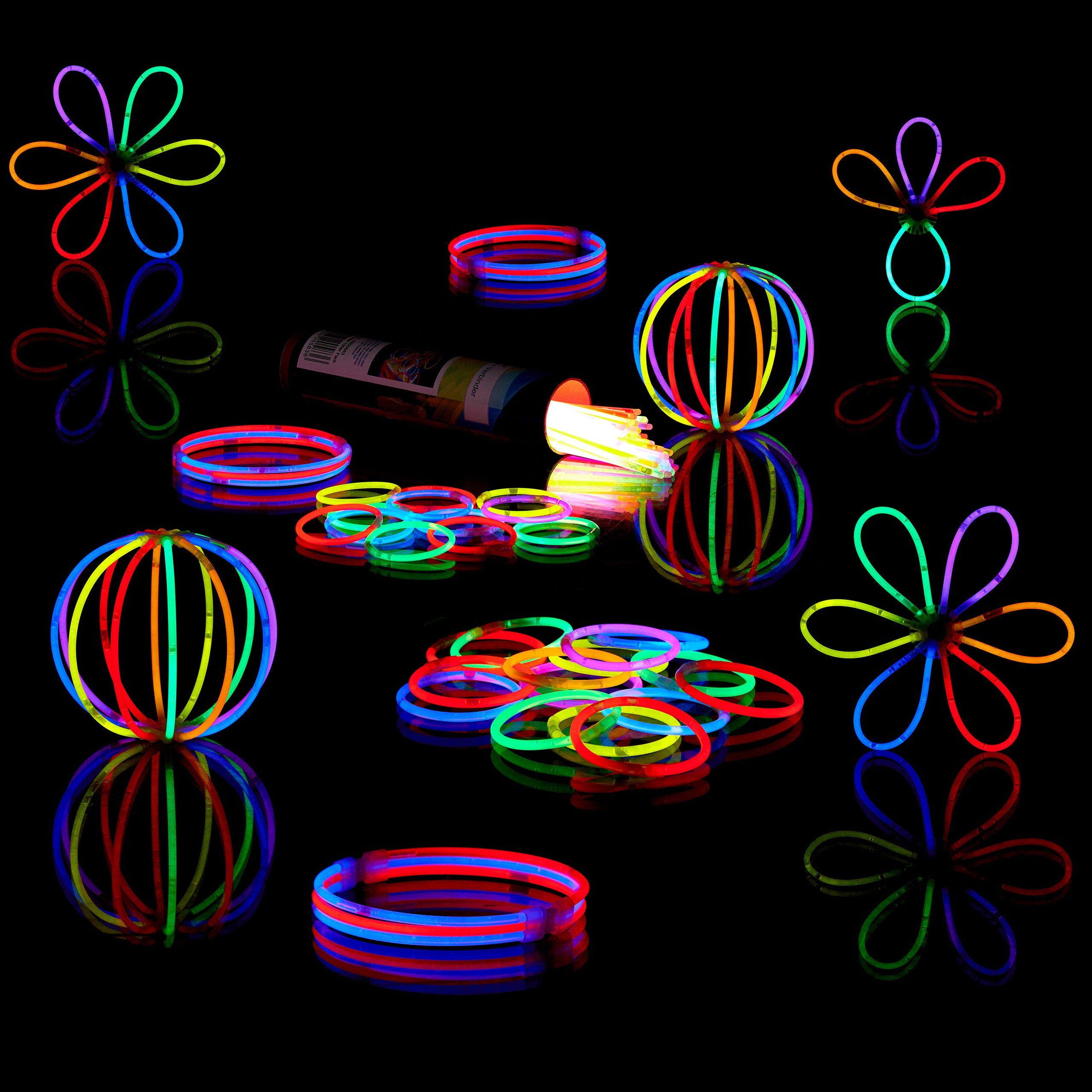 relaxdays Knicklicht 200x Knicklichter + Verbinder