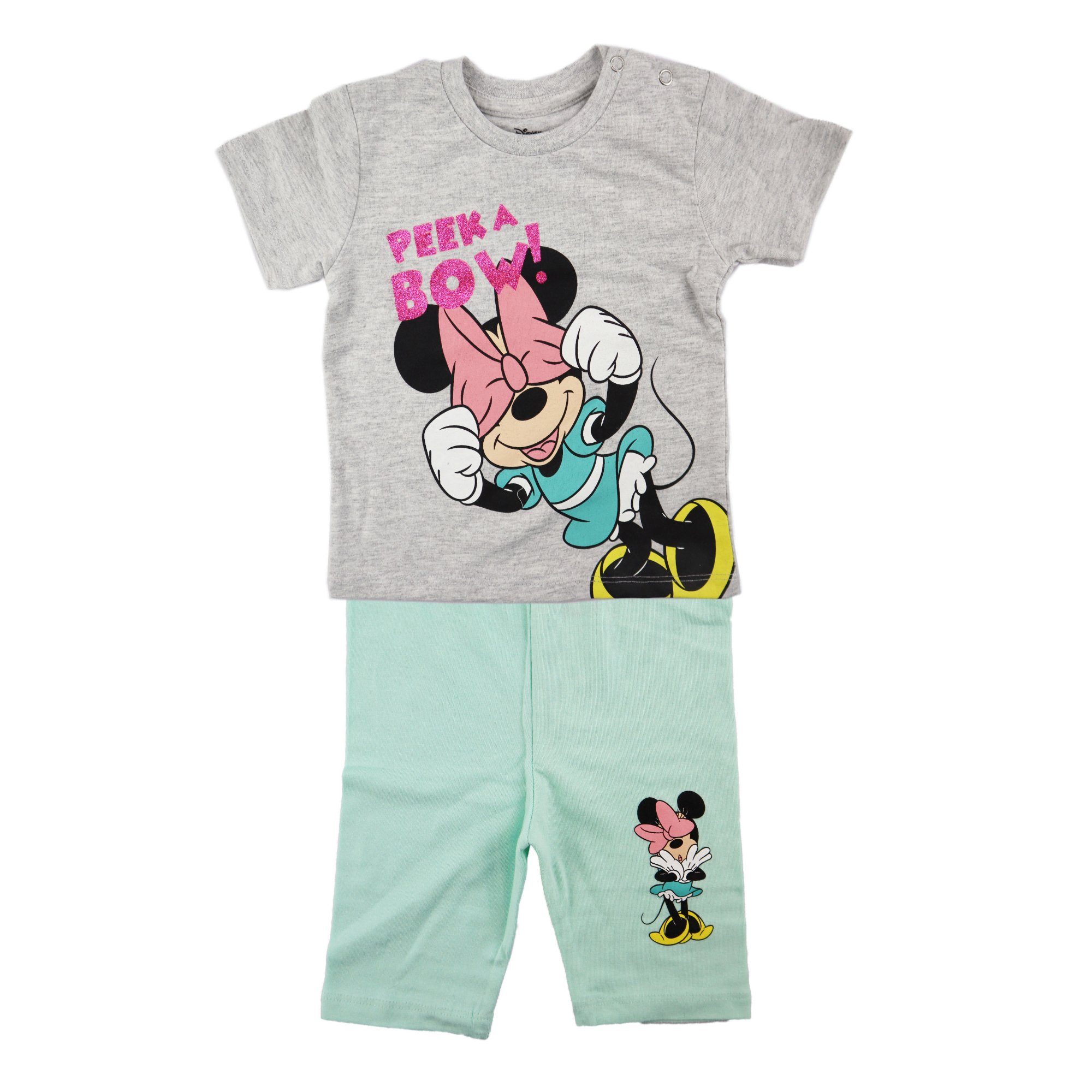 Mouse T-Shirt Grau Maus Shorts Minnie plus Mädchen Sommerset 86 bis Baby Disney 62 Minnie Gr. Print-Shirt
