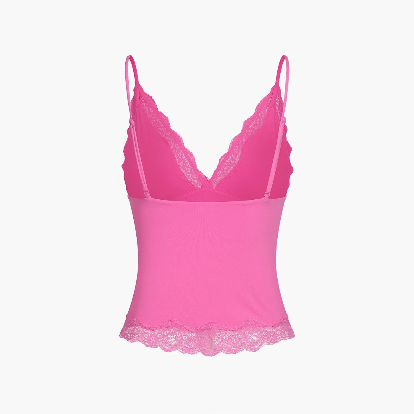 cfab by creamy fabrics Nachthemd Deep Neck Lace Top-Rosa Pink-S (1-tlg) günstig online kaufen