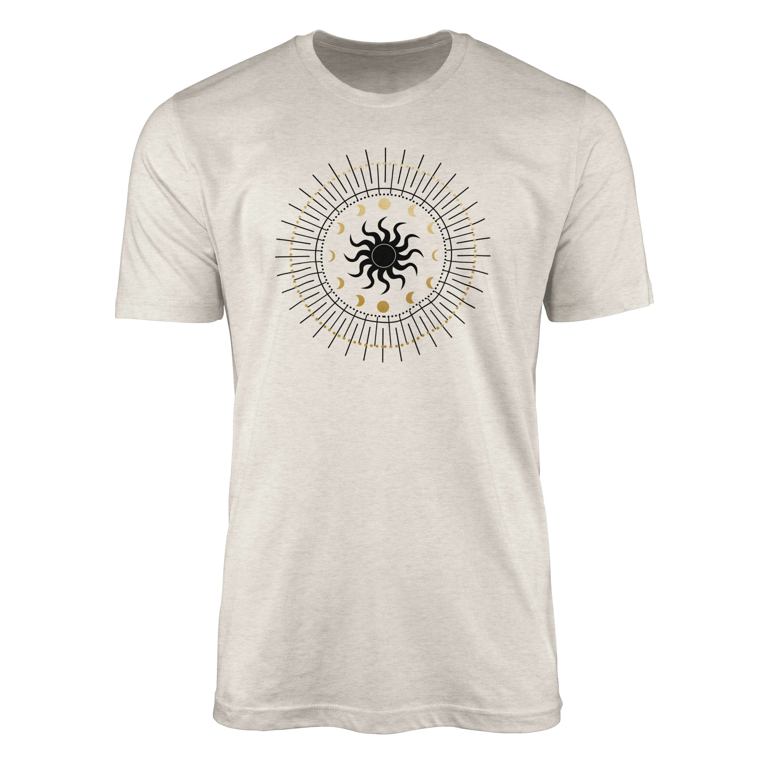 Sinus Art T-Shirt Herren Shirt 100% gekämmte Bio-Baumwolle T-Shirt Astrologie Sonne Mond Motiv Nachhaltig Ökomode aus (1-tlg)