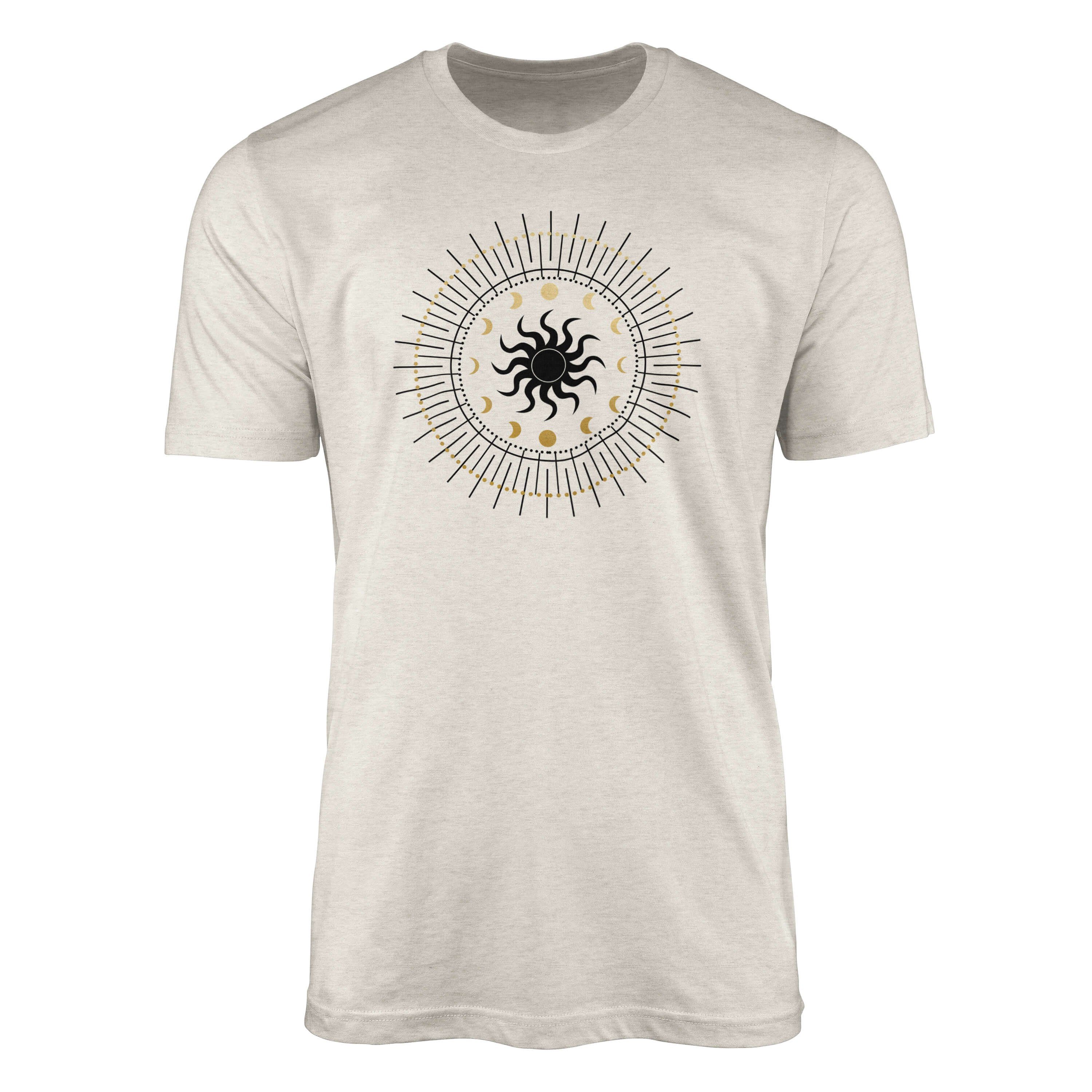 Art (1-tlg) Ökomode Herren Nachhaltig Sinus Sonne T-Shirt Bio-Baumwolle Mond Motiv Shirt 100% Astrologie aus T-Shirt gekämmte