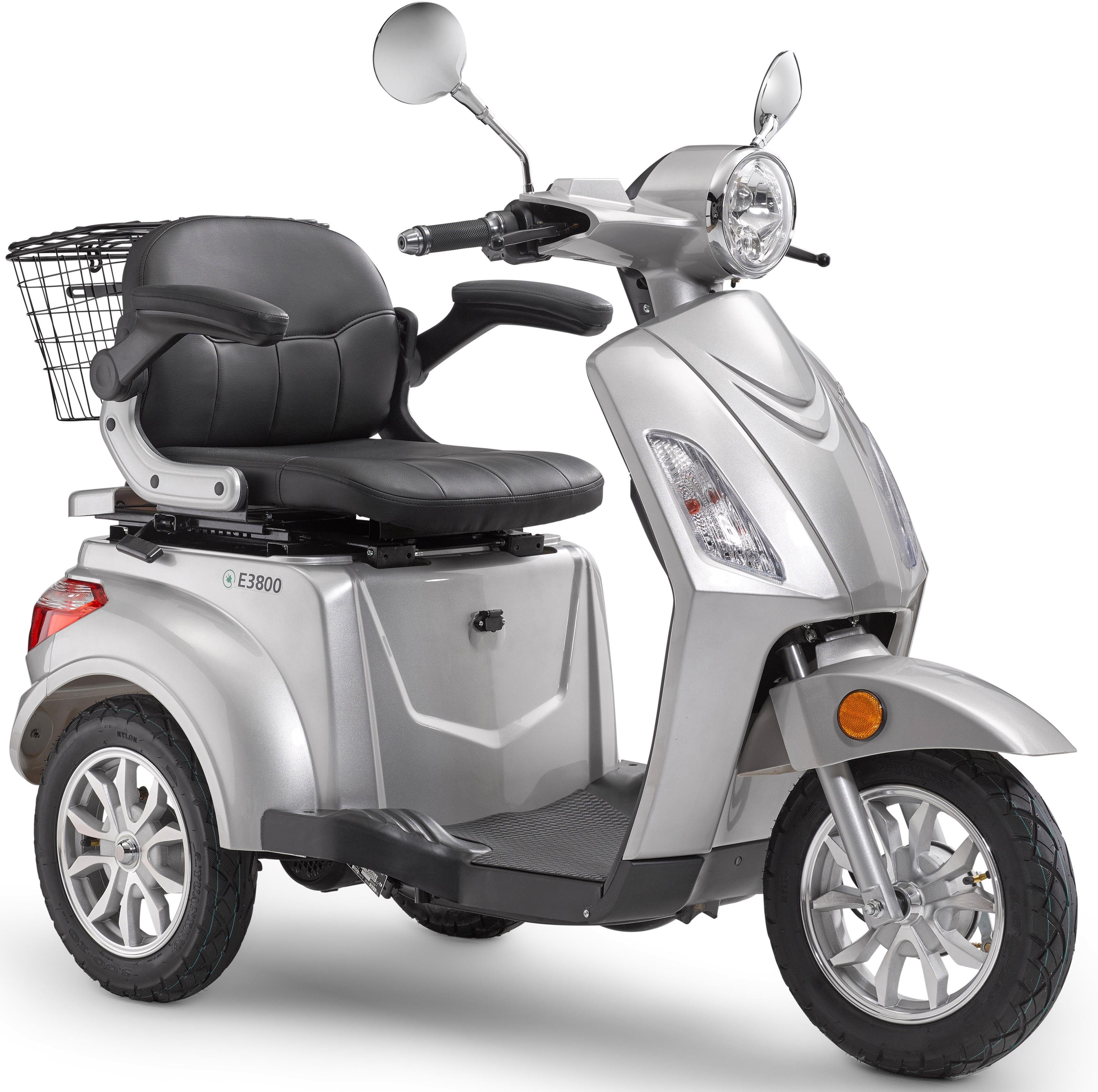 Luxxon Elektromobil E3800, 800 W, 20 km/h, (Elektroroller, Korb), bis zu 65 km Reichweite, Elektro Dreirad, Seniorenmobil