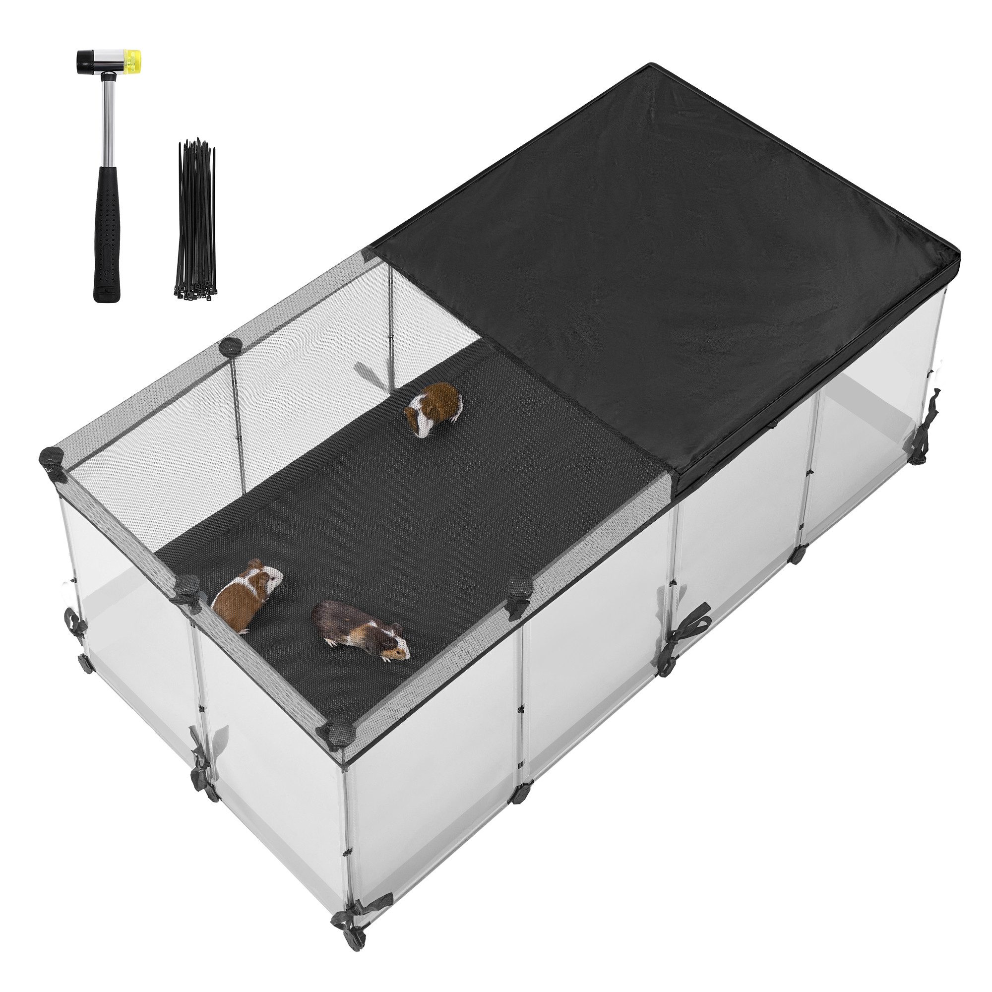SONGMICS Kleintierkäfig, Kleintiergehege,atmungsaktiv,wasserresistentes Gewebe 144 x 74 x 47cm
