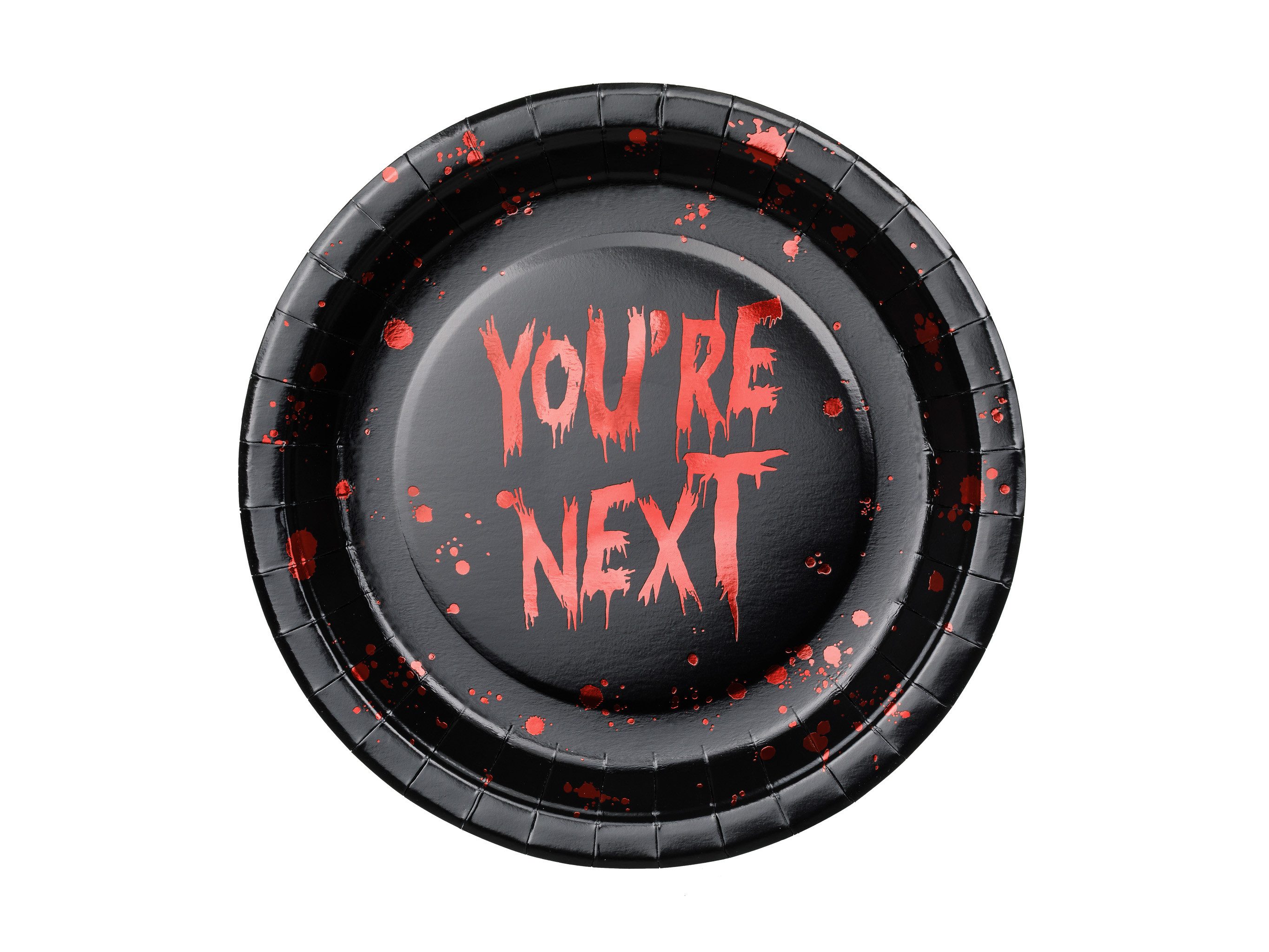 partydeco Teller, Pappteller 23cm You’re Next Aufschrift 6er Set - Schwarz Rot