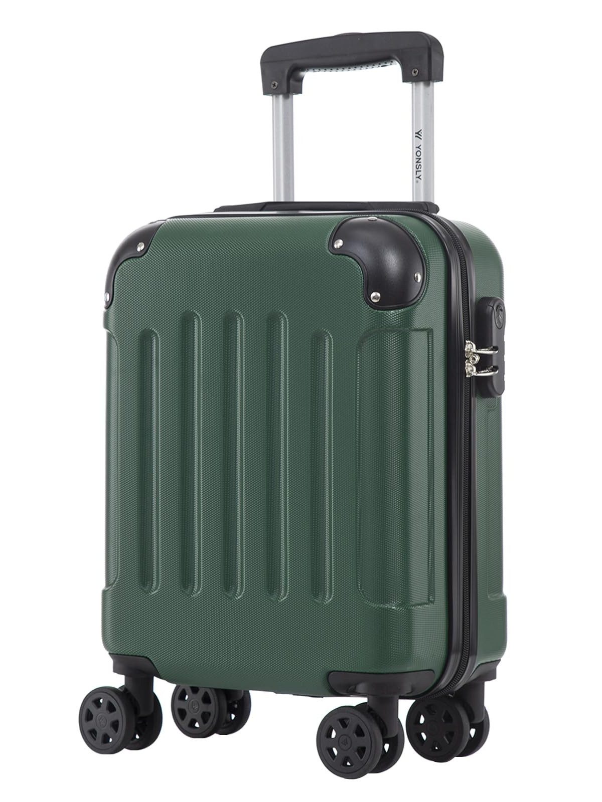 YONSLY Hartschalen-Trolley Hartschalen-Reisekoffer Trolley für Kurztrip und Urlaubsreisen, 4 Rollen, mit Zahlenschloss, ABS-Schale und weichem Gummigriff für Tragekomfort