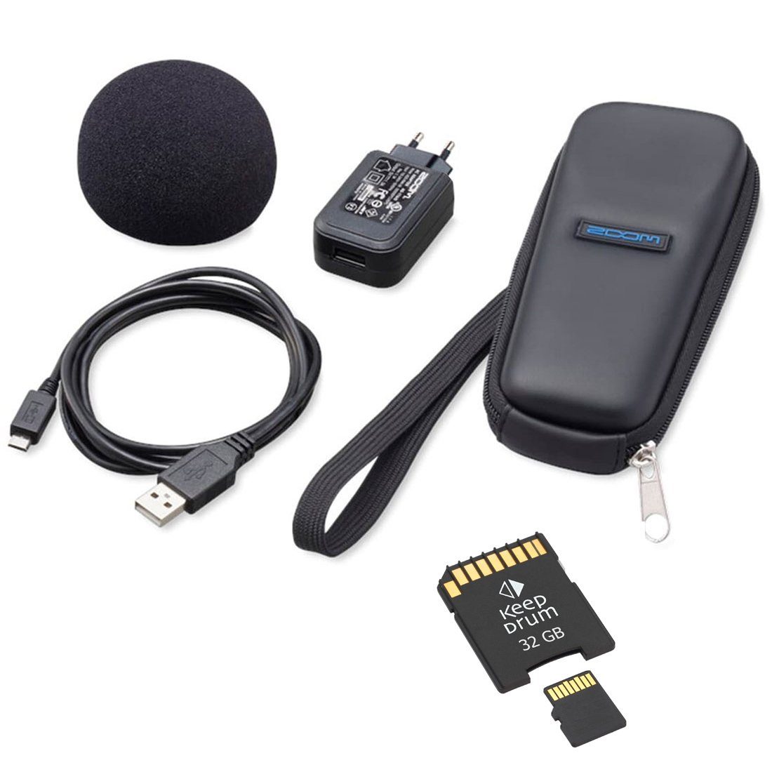 Zoom Audio Zoom SPH-1n Zubehör-Set für H1n mit Speicherkarte Digitales Aufnahmegerät (Zubehör-Set für Zoom H1n Recorder)