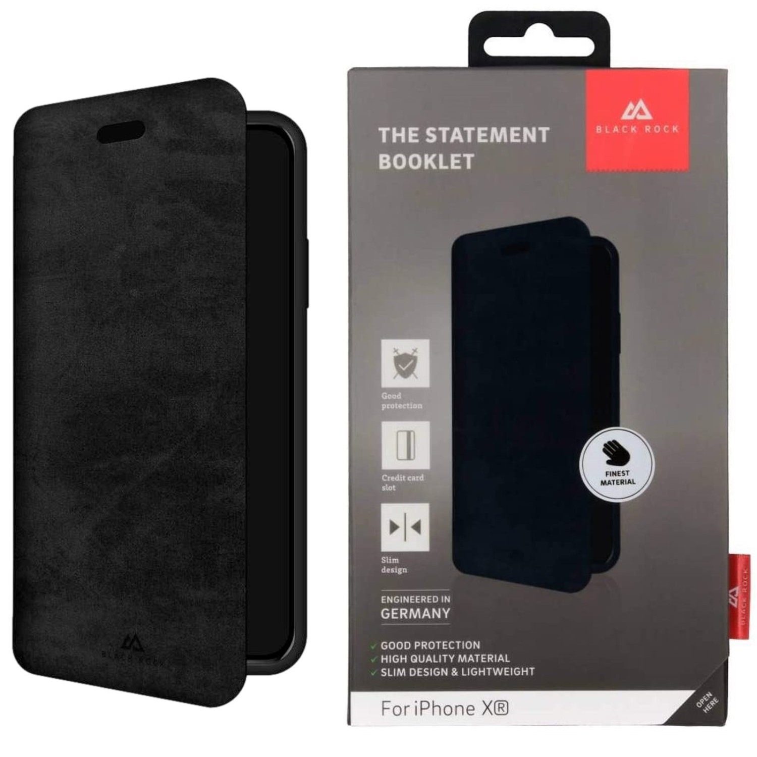 Black Rock Handyhülle Klapp-Tasche Aufprall-Schutz Cover Hülle Case, Booklet Format, Sturz-Schutz, Book-Case Wireless-Charging kompatibel
