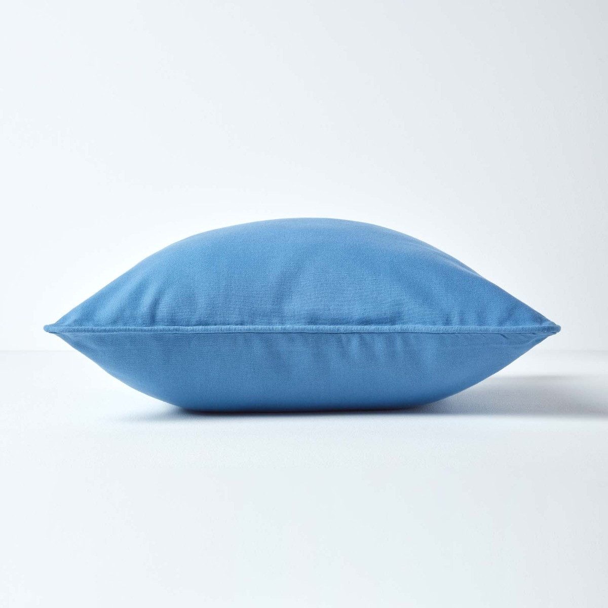 Homescapes Kissenhülle Blauer Kissenbezug aus Baumwolle, günstig online kaufen