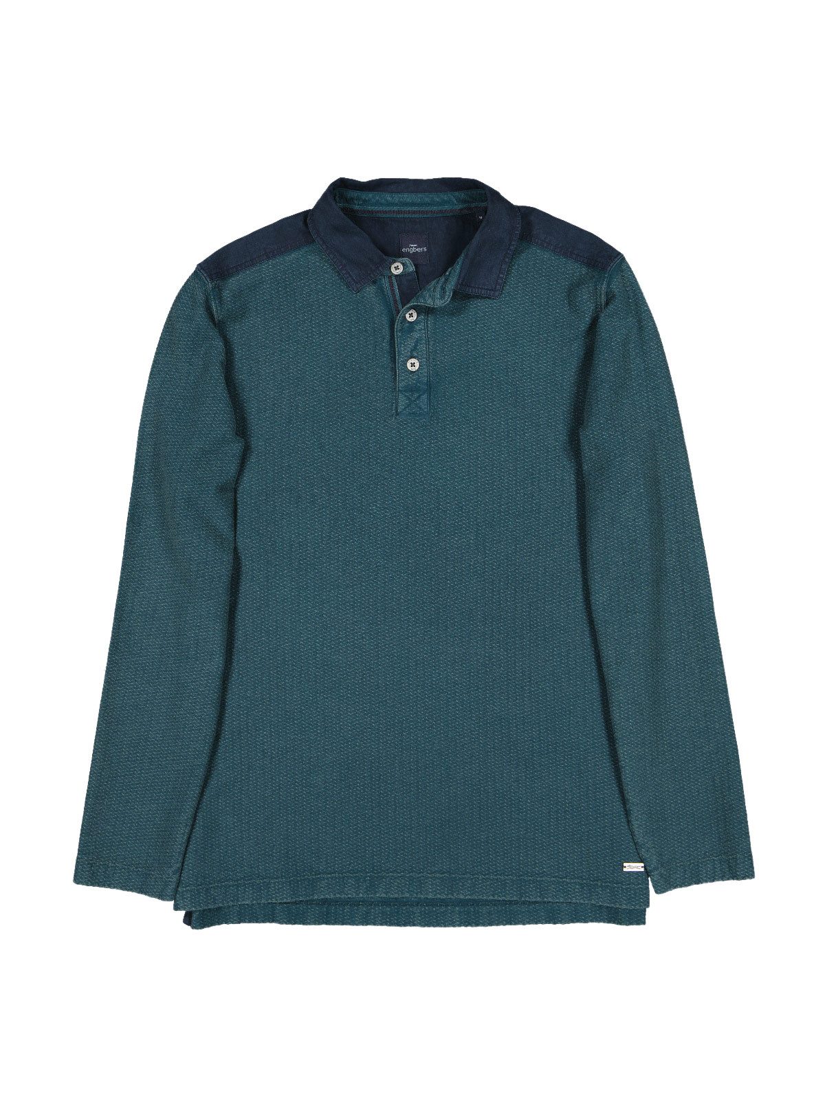 Engbers Langarm-Poloshirt engbers Herren Langarm-Shirt mit Polokragen, Petrolgruen