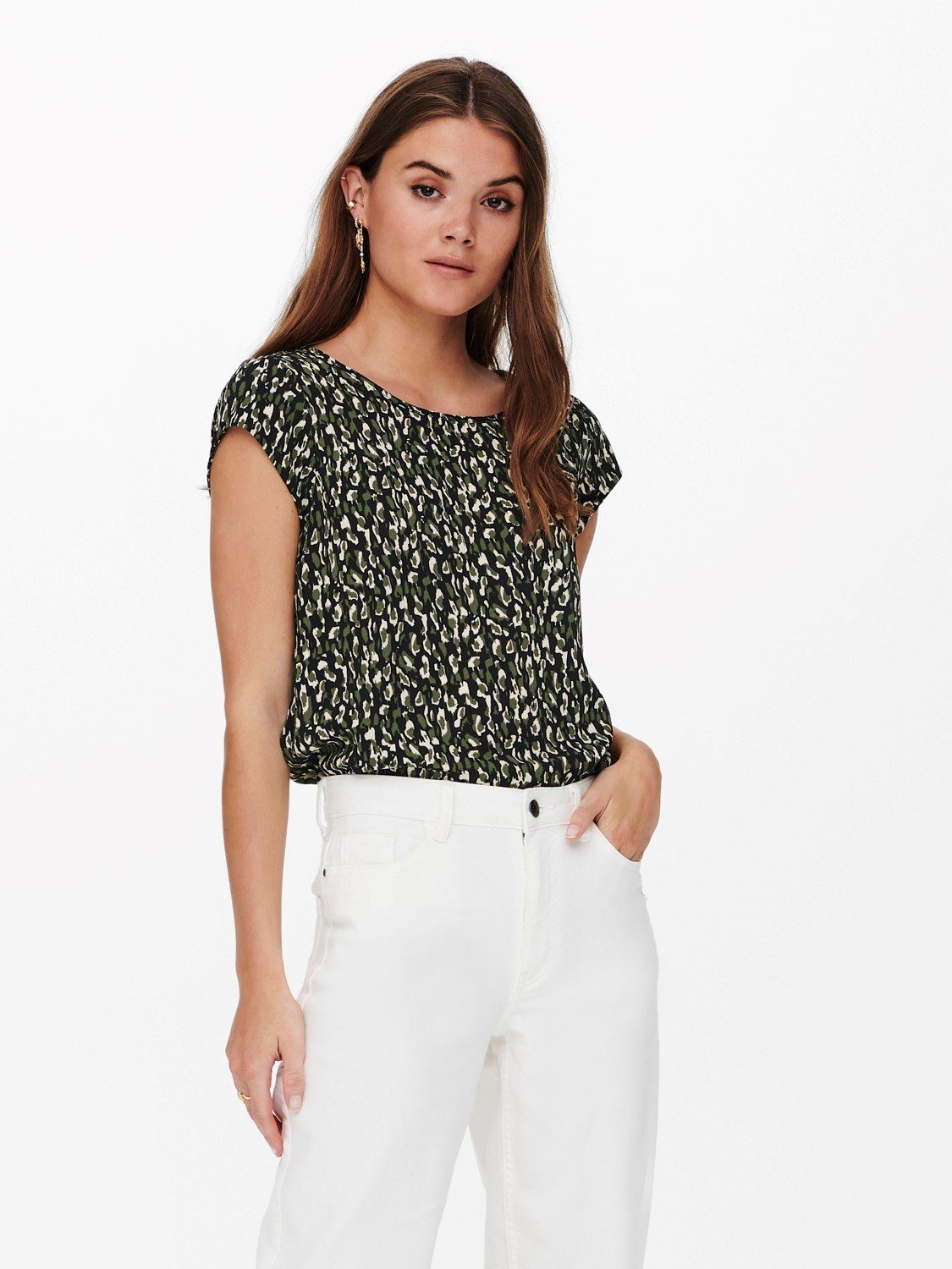 ONLY Blusenshirt Print Kurzarm ONLVIC (1-tlg) ONLVIC S/S AOP TOP NOOS PTM günstig online kaufen