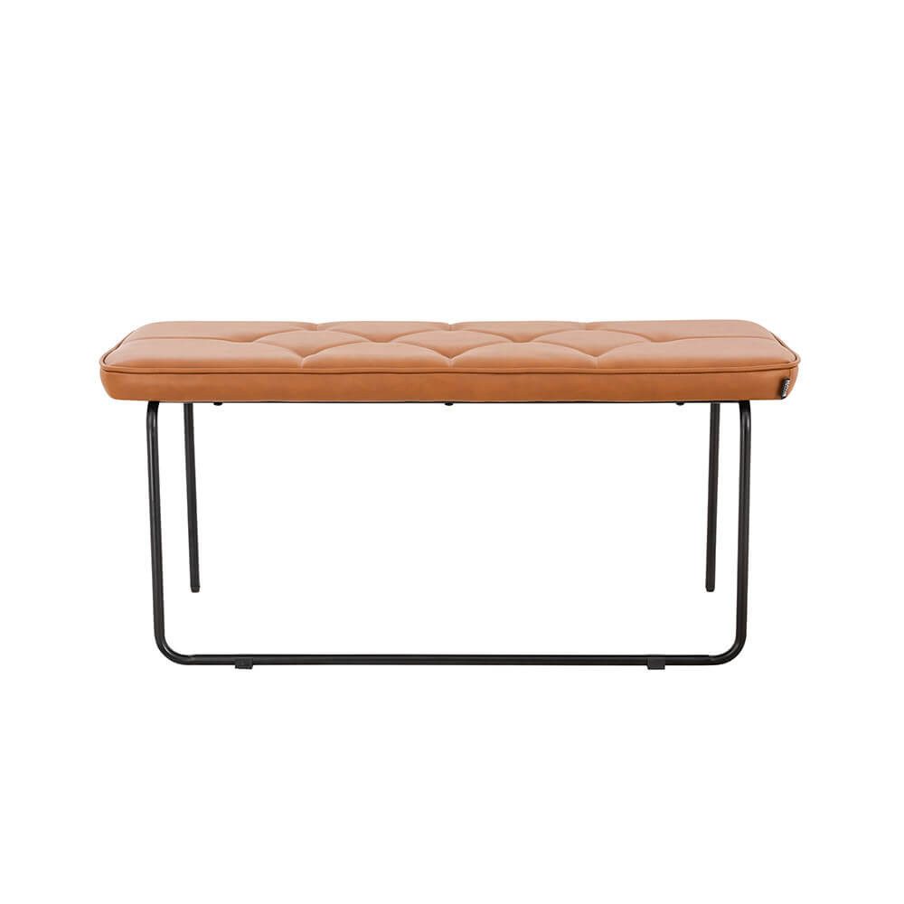 HOME DELUXE Bank GINO, Edle Lederoptik, Retrobank, Sitzbank in warmem Cognac-Ton