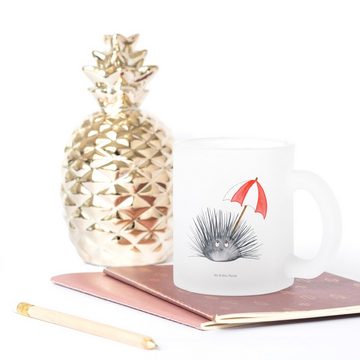 Mr. & Mrs. Panda Teeglas Seeigel - Transparent - Geschenk, Leben, Selbstakzeptanz, Tasse mit H, Premium Glas, Liebevolle Gestaltung