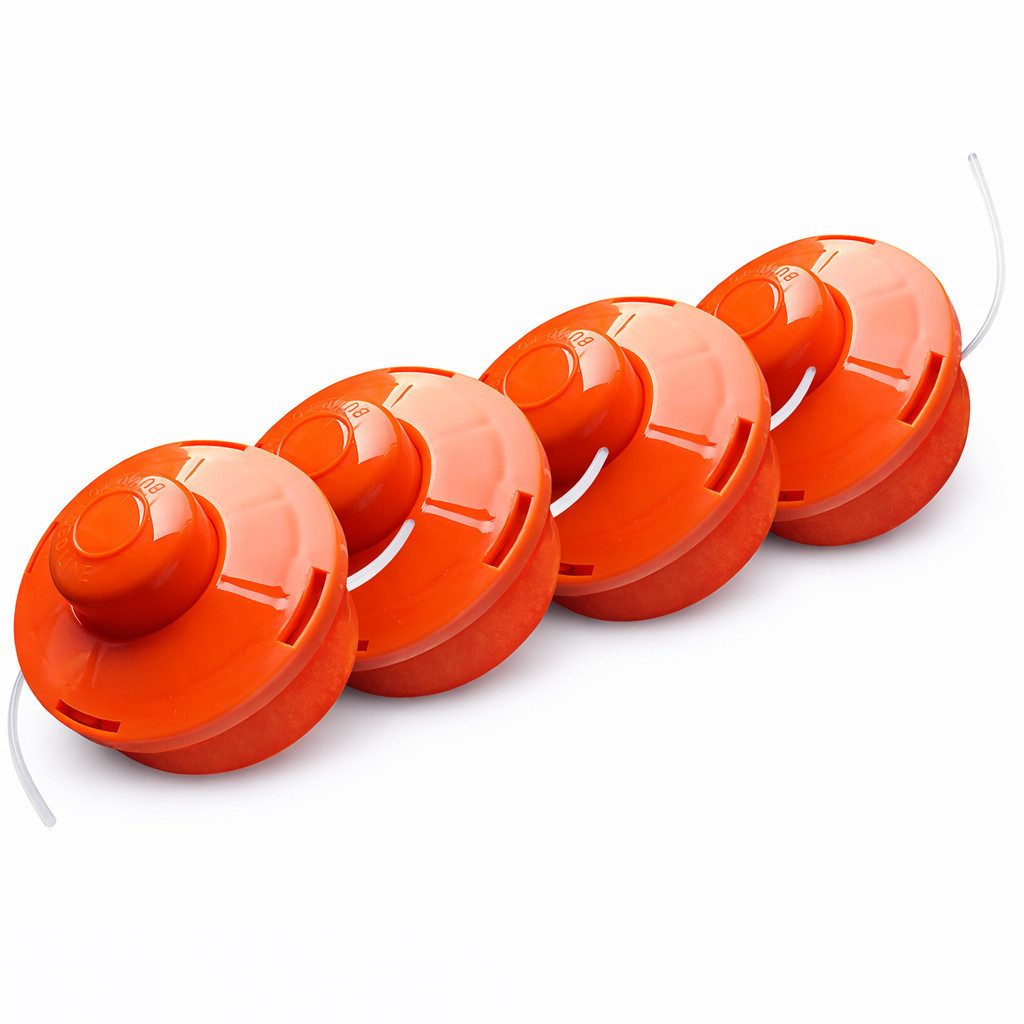 NEMAXX Fadenspule FS1 Tap & Go Fadenkopf (Trimmerkopf), (Trimmerkopf für Motorsense / Freischneider–Schnittkreis 380 mm–Orange), drehzahlfest bis 10.500 U/min, effizientes Trimmen, bruchsicher