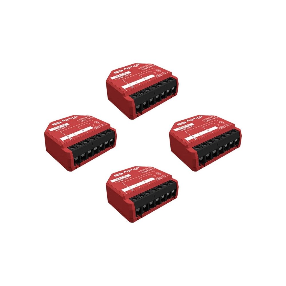 Shelly _1PM_Gen3_4er 1PM Gen3 Unterputzrelais WLAN 1-Kanal Schwarz Smart-Home-Station