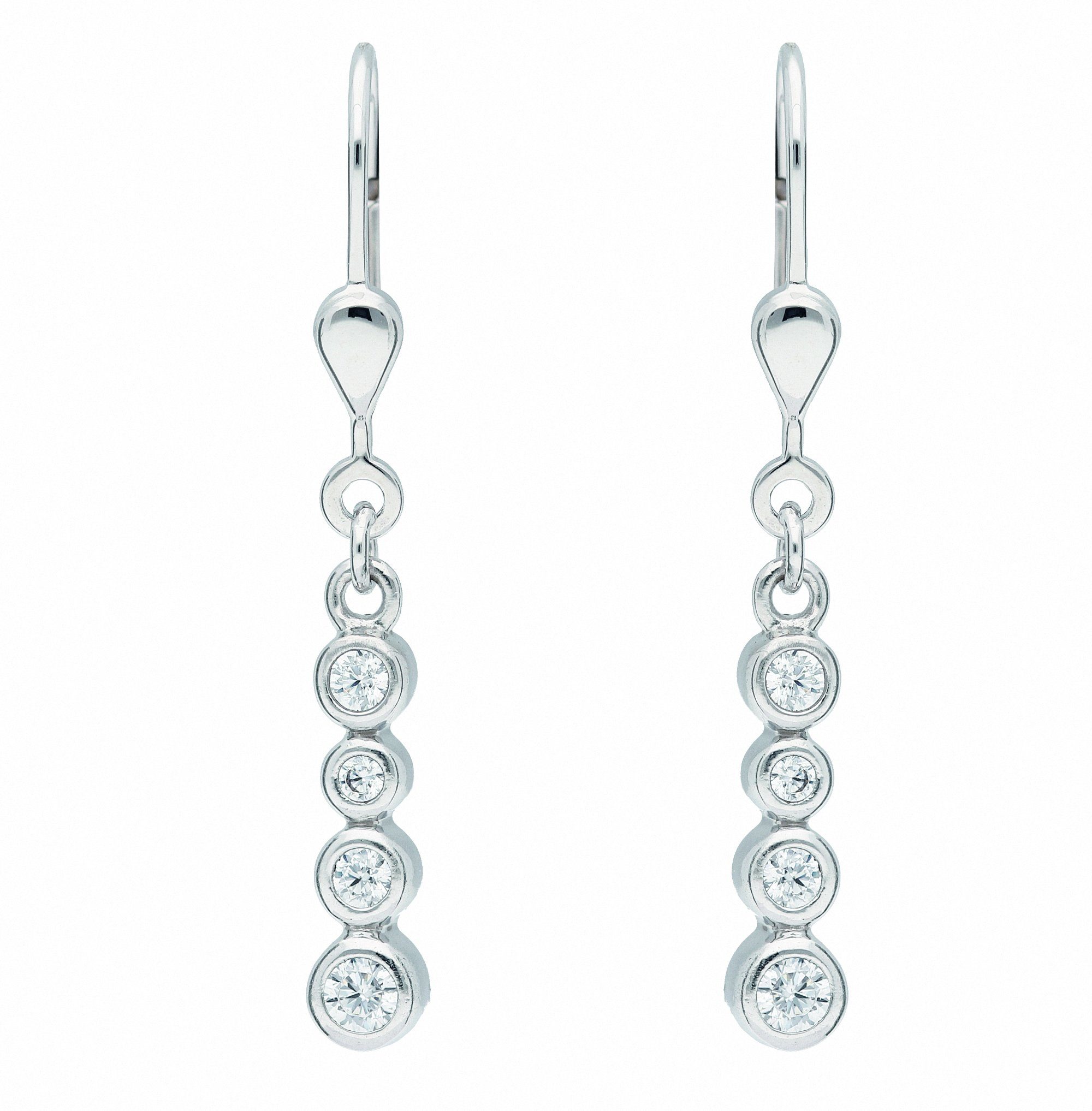 Paar Ohrhänger 1 Paar 925 Silber Ohrringe / Ohrhänger mit Zirkonia