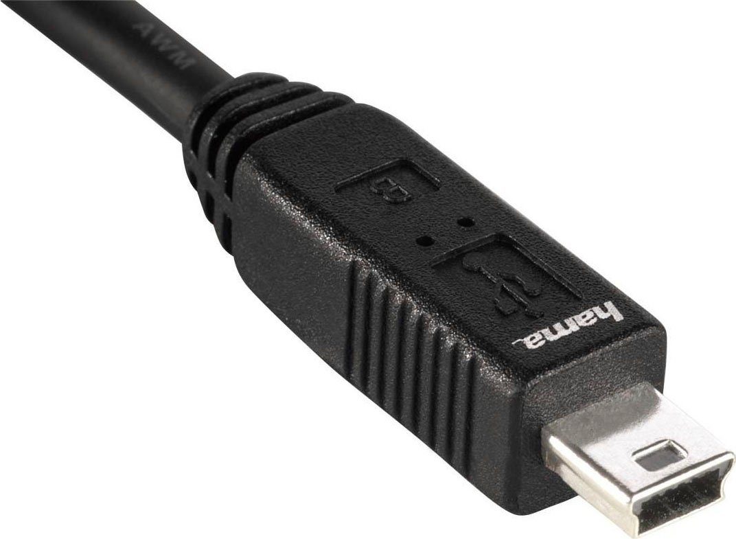 Hama USB 2.0 Anschlusskabel, A-Stecker - mini-B-Stecker B5 Pin, 1,8 m USB-Kabel, USB 2.0 Mini-B, USB Typ A, (180 cm)