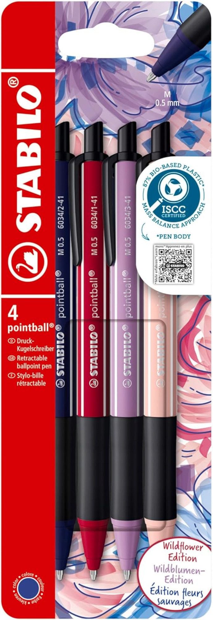 STABILO Spiel STABILO pointball NatureCOLORS Wildflowers 4er, 0,5 mm