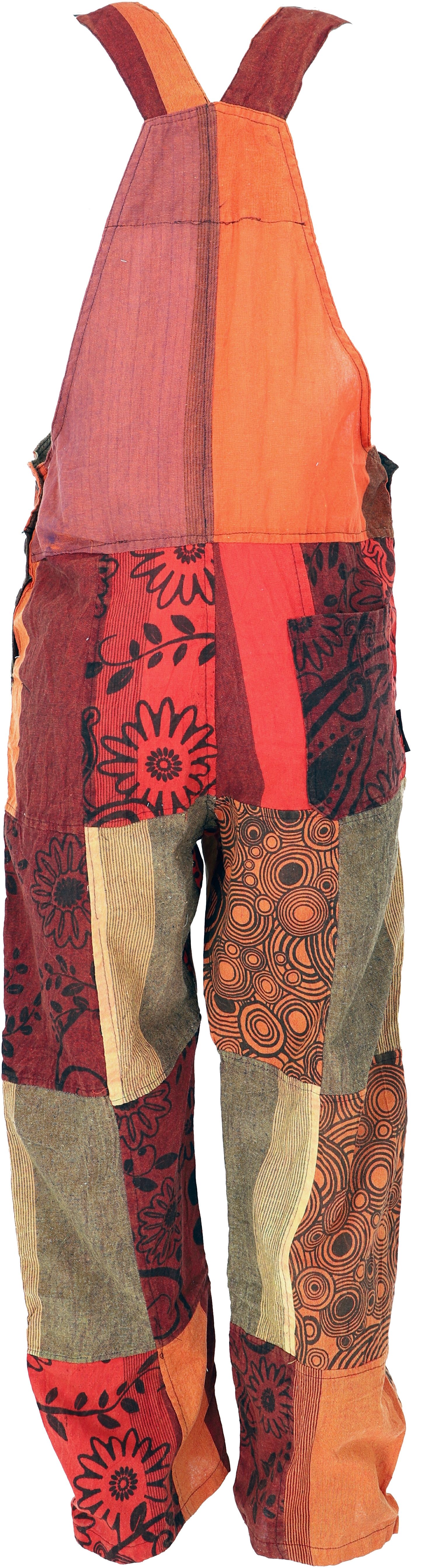 Guru-Shop Relaxhose Patchwork Latzhose, Unisex Boho Overall,.. Ethno Style, alternative Bekleidung